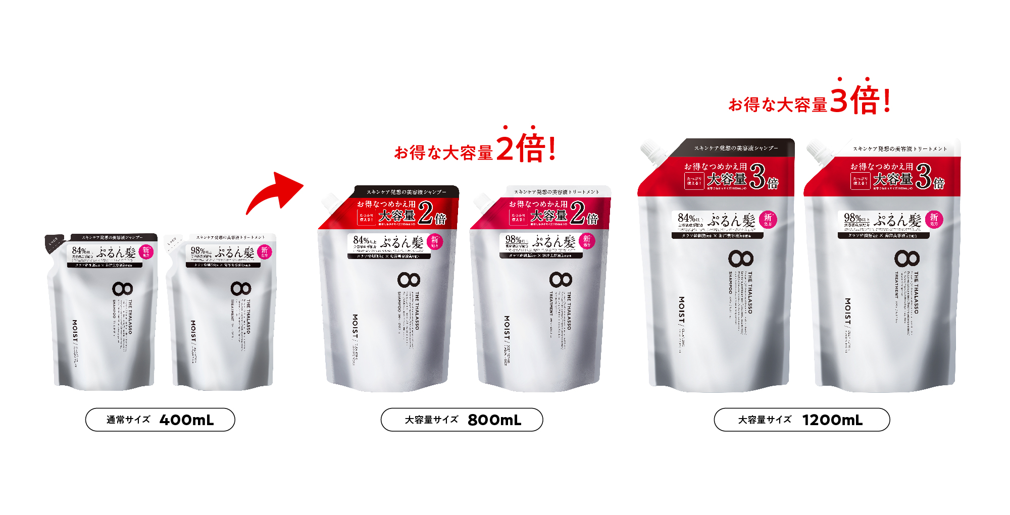 リニューアル記念！エイトザタラソから通常の2倍・3倍の詰め替え大容量