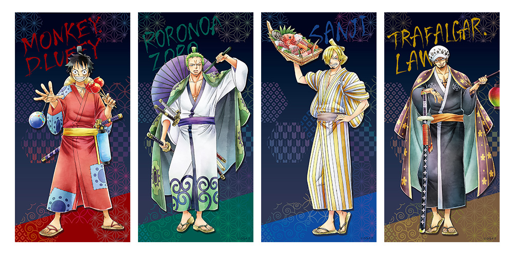 ルフィ・ゾロ・サンジ・ローの描き下ろしイラストがグッズで登場