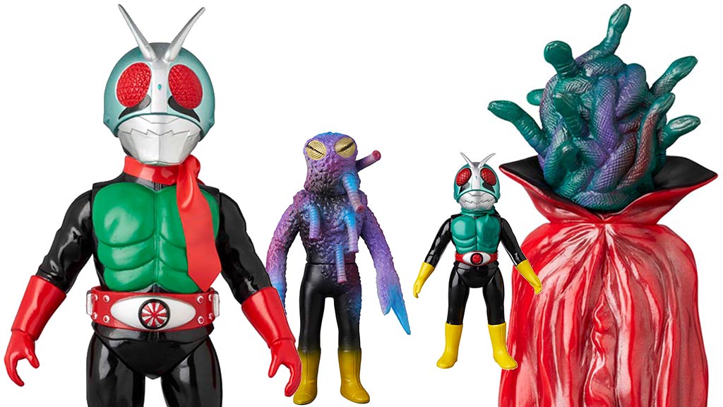 仮面ライダー』終盤のキャラがレトロソフビになって大集合
