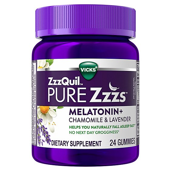 Vicks ZzzQuil PURE Zzzs Melatonin Natural Flavor Sleep Aid Gummies