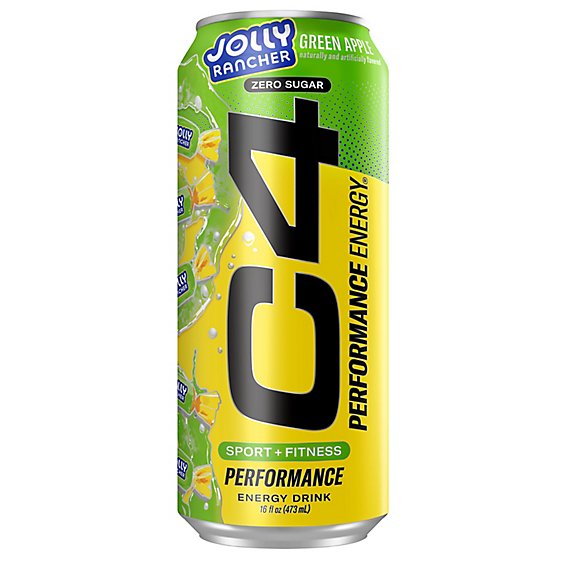 C4 Energy Jolly Rancher Green Apple 16fz - 16 FZ - jewelosco