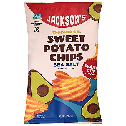 Jacksons Wavy Swt Potato Chips Sea Salt Avacado Oil 5 Oz - 5 OZ