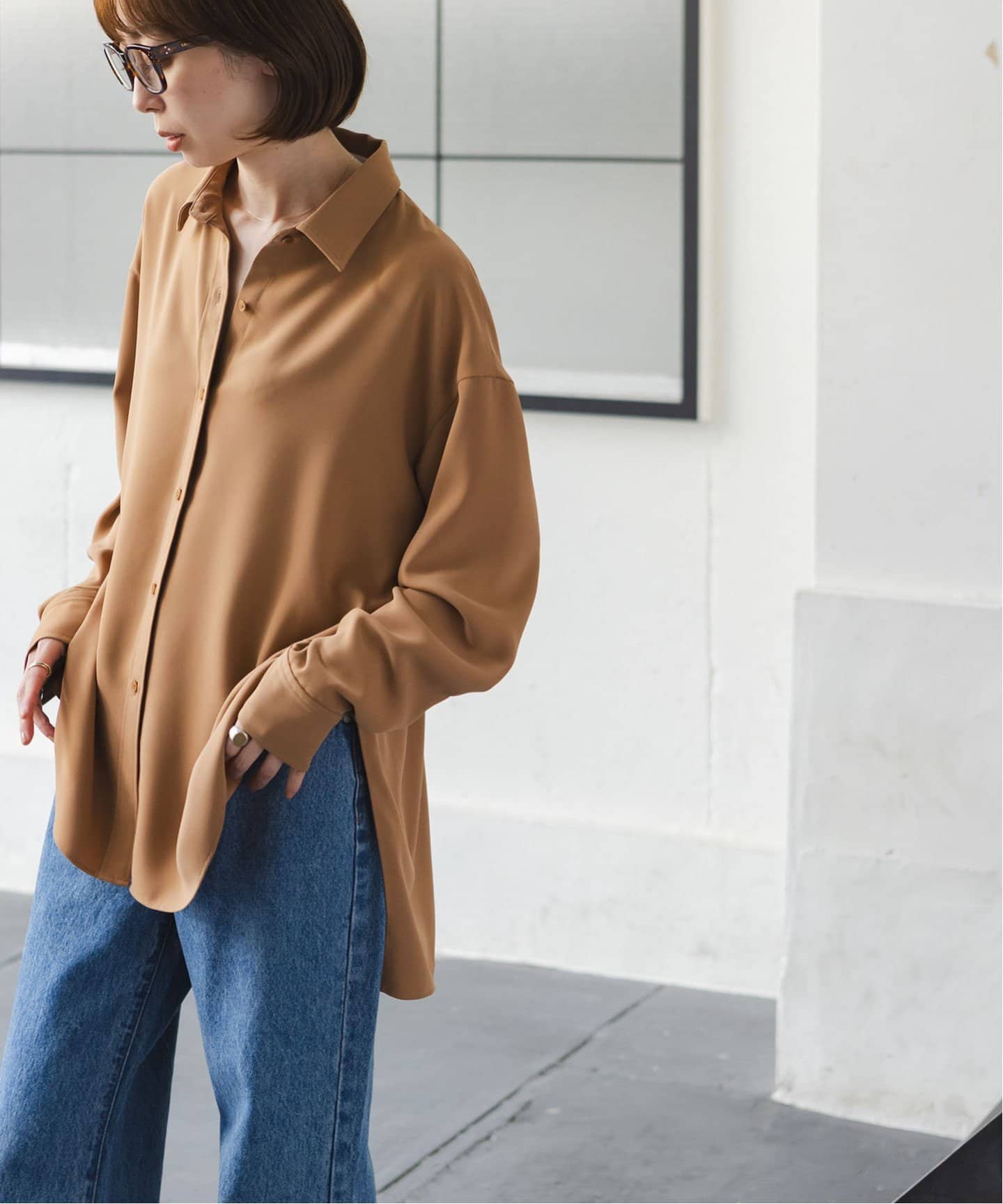 NOBLE シーズンカラープレーンシャツ ベージュ 追加》シーズンカラー