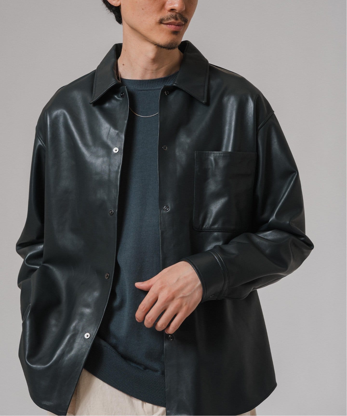 ネイキッドラムレザー シャツ（レザージャケット）｜EDIFICE