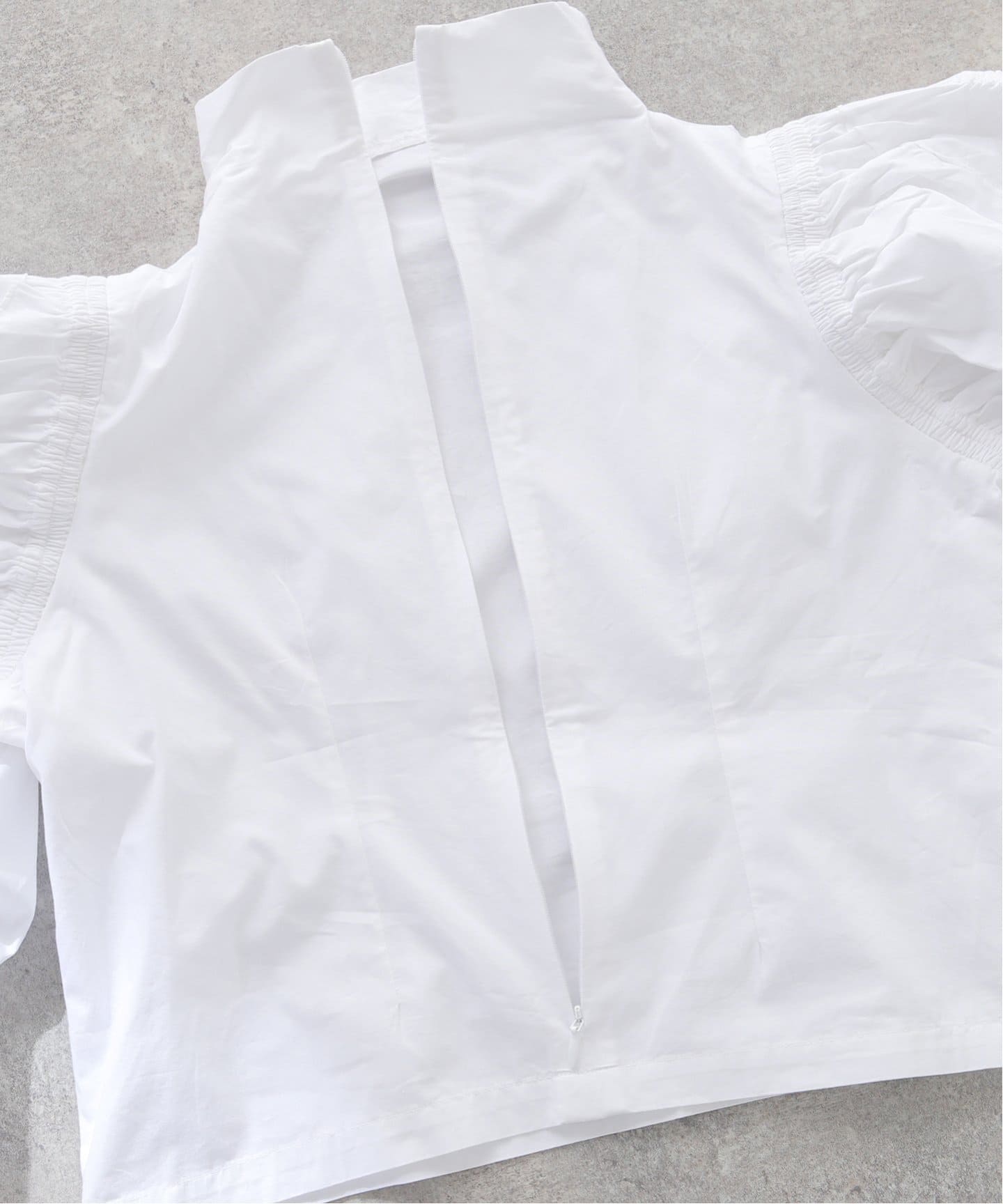 SEEALL/シーオール】 GATHER SLEEVE TOP:ブラウス（シャツ／ブラウス