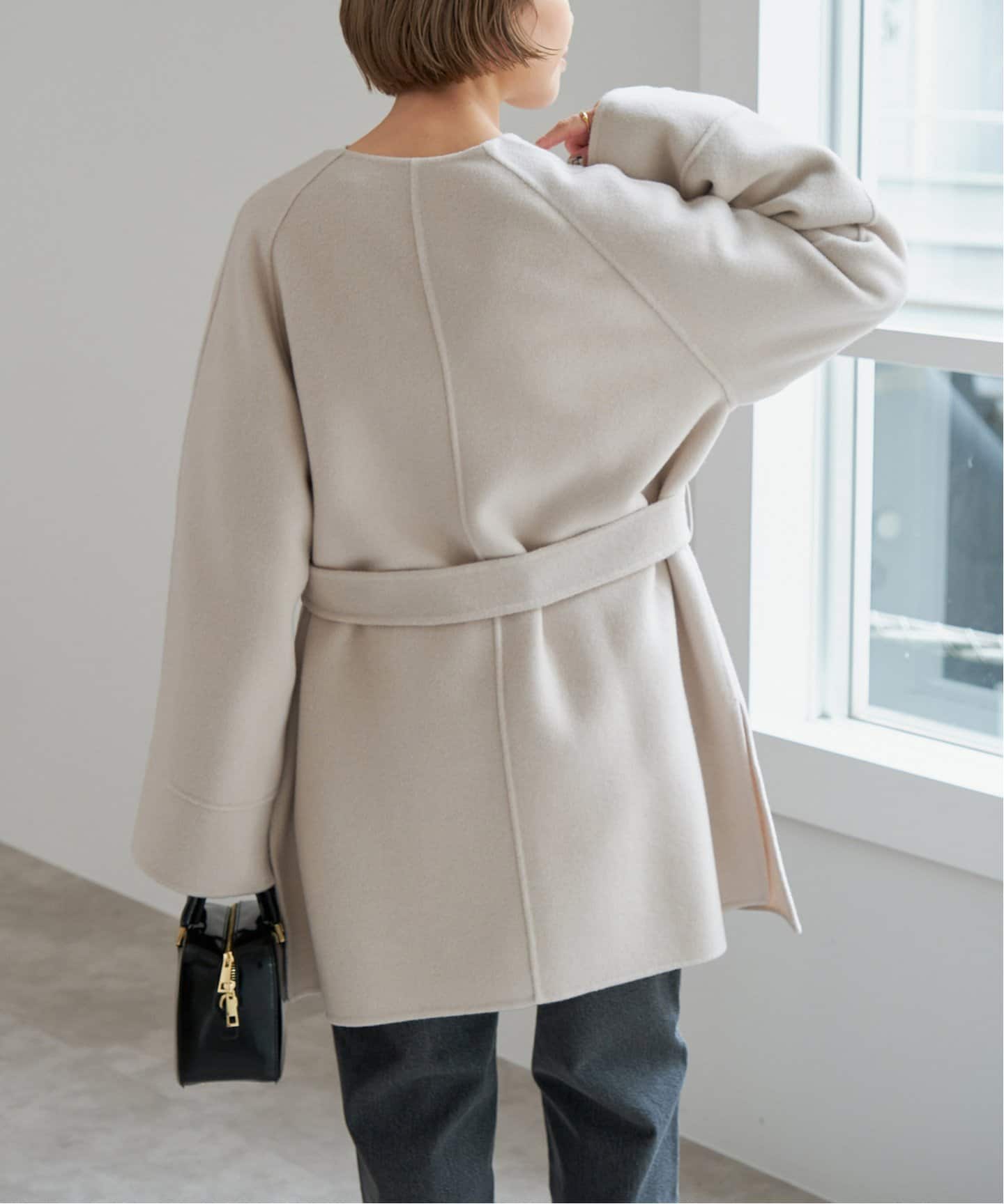 110sリバーポンチョ風コート（ノーカラーコート）｜Spick and Span