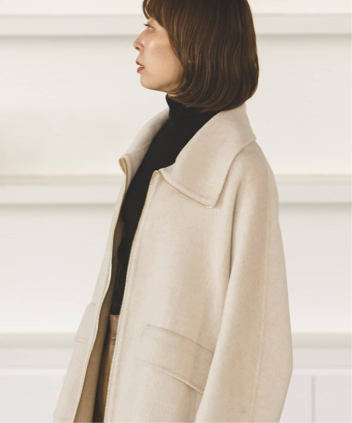 追加》キャメルミックスリバージップコート（その他ブルゾン／アウター