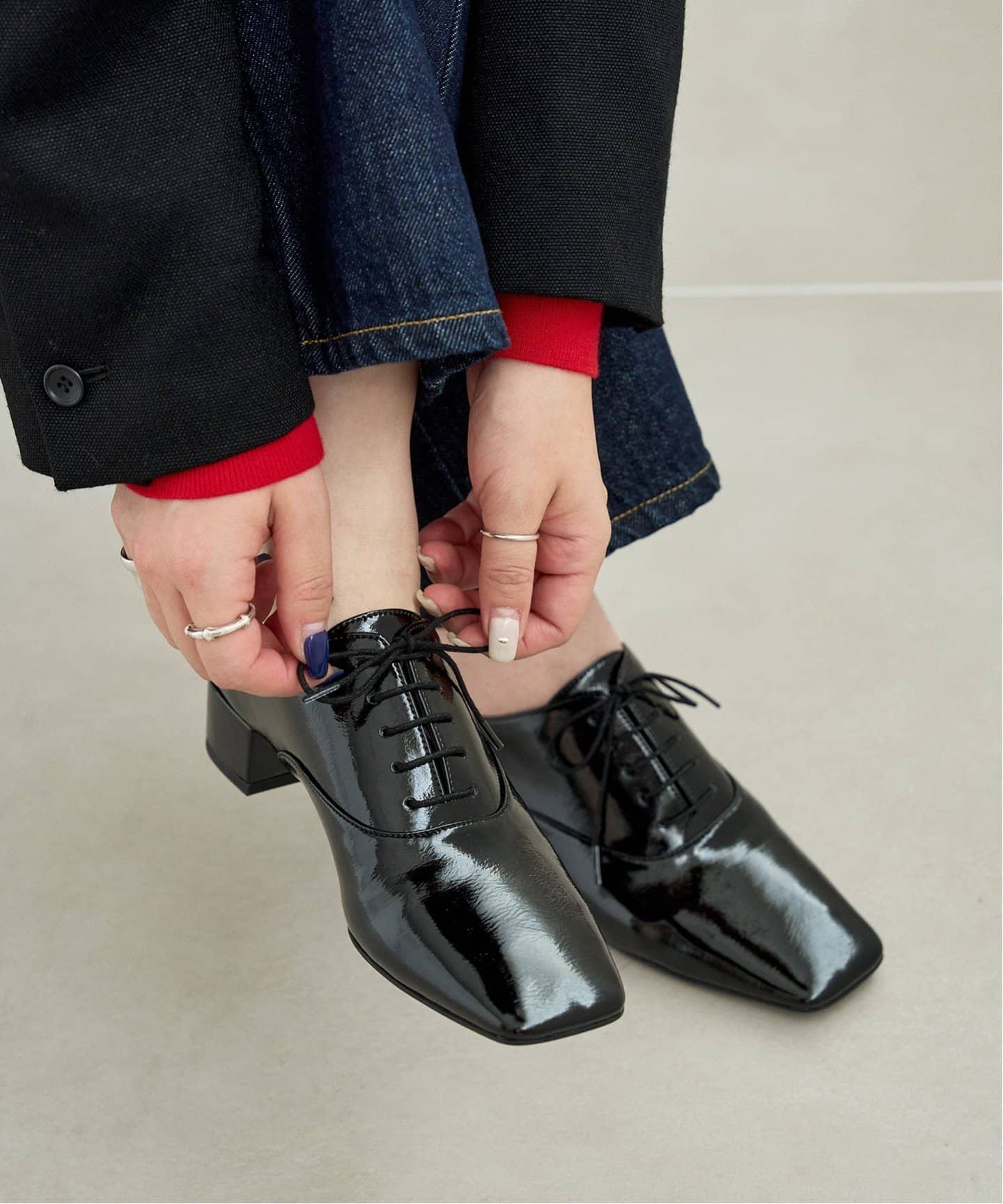 3cmスクエアレースアップ（パンプス）｜LE TALON（ル タロン）の通販