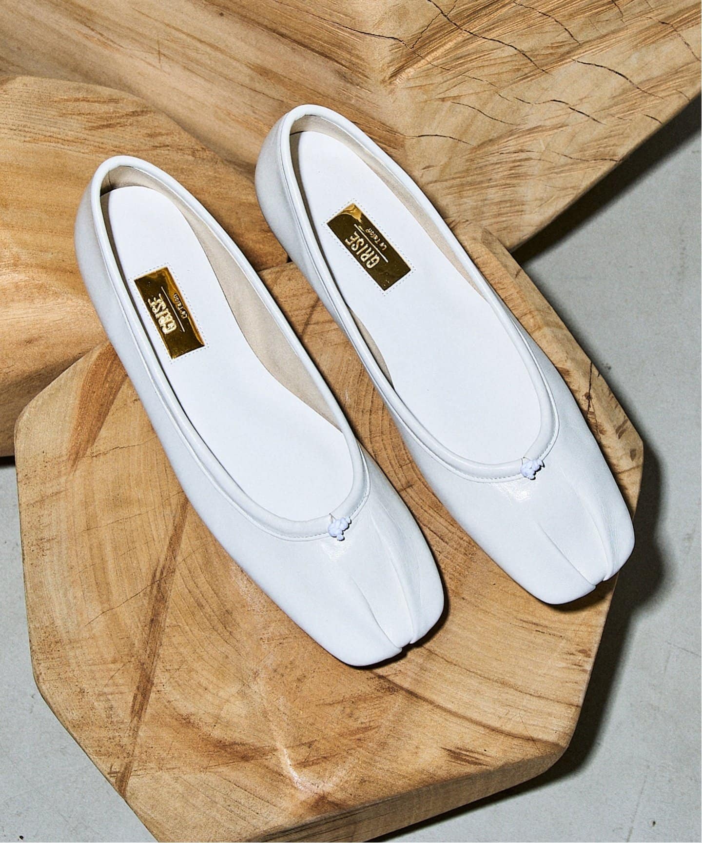 GRISEレザースクエアプリーツフラット（フラットシューズ）｜LE TALON