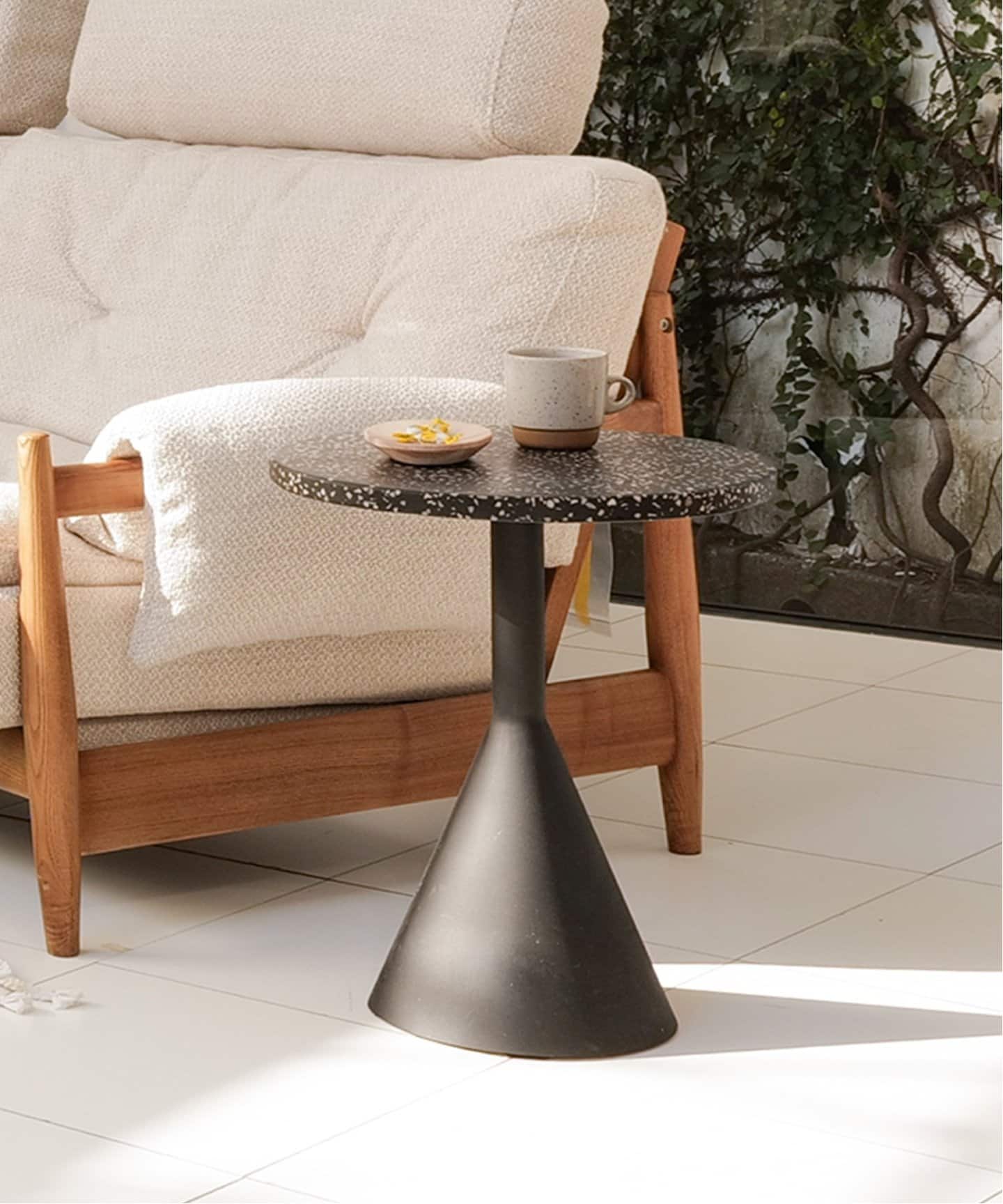 中型商品》【LaForma/ラフォーマ】MELANO terrazzo black W40 サイド