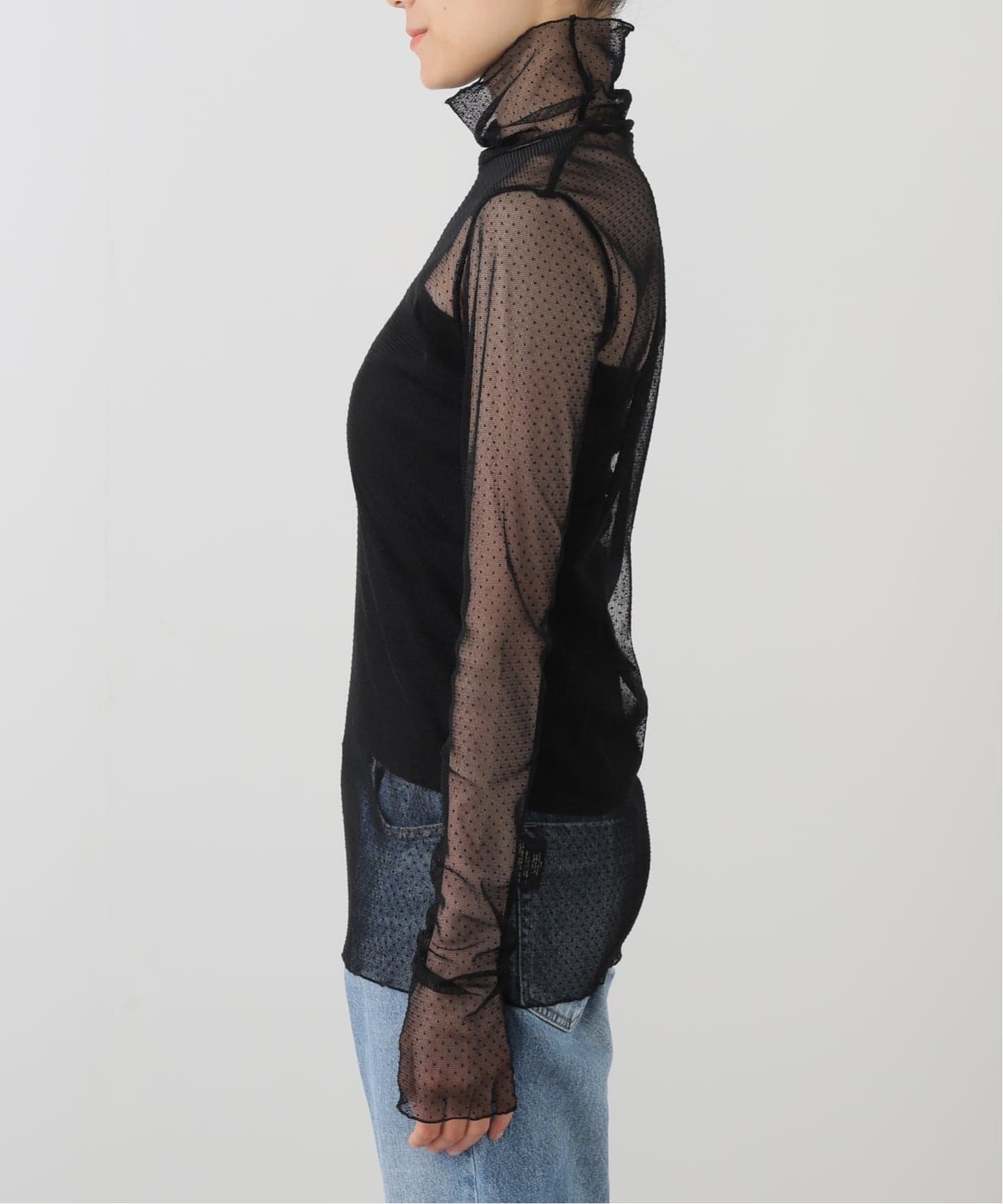 Col Pierrot/コル ピエロ】 Dot Sheer Blouse（シャツ／ブラウス）｜L