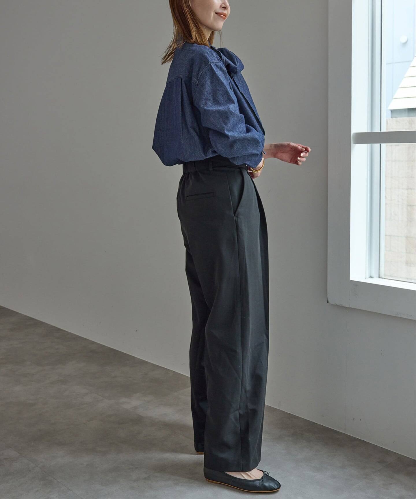 フェザーデニムビッグボウタイシャツ（シャツ／ブラウス）｜SLOBE IENA