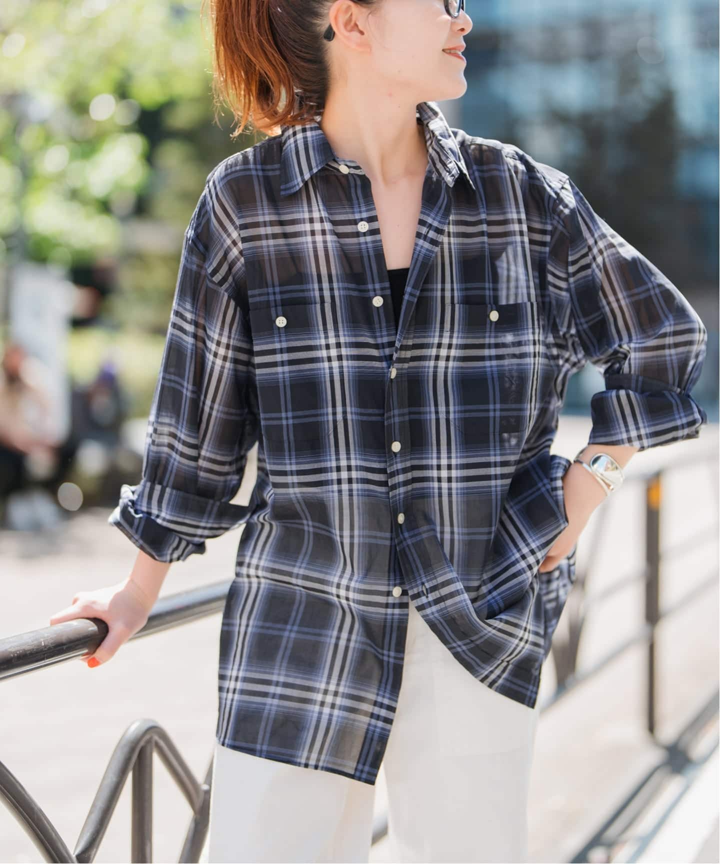 WEB限定 / 追加》コットンボイルチェックシャツ（シャツ／ブラウス