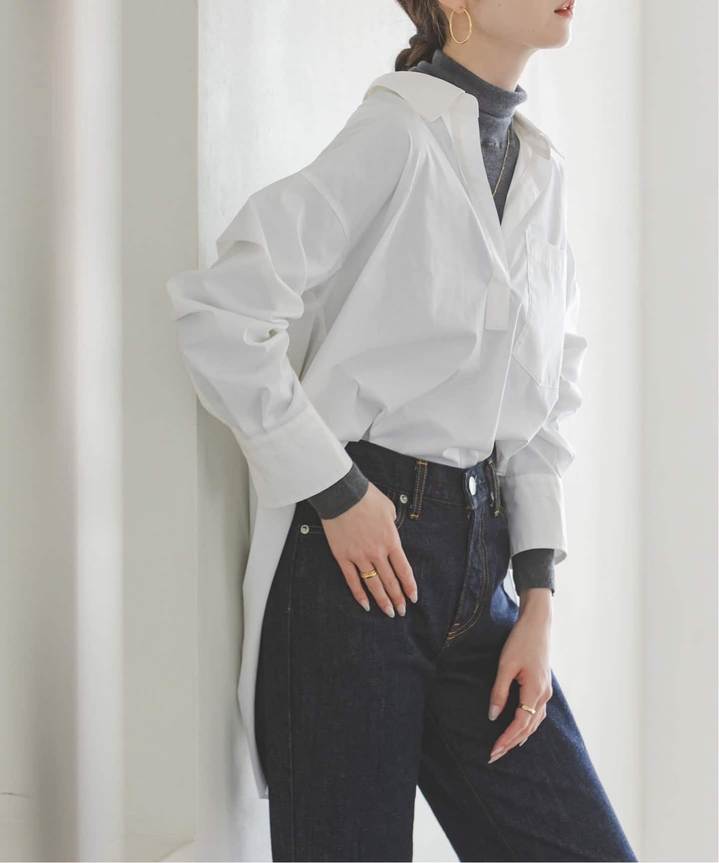 イージーケアコットンスキッパーシャツ（シャツ／ブラウス）｜NOBLE