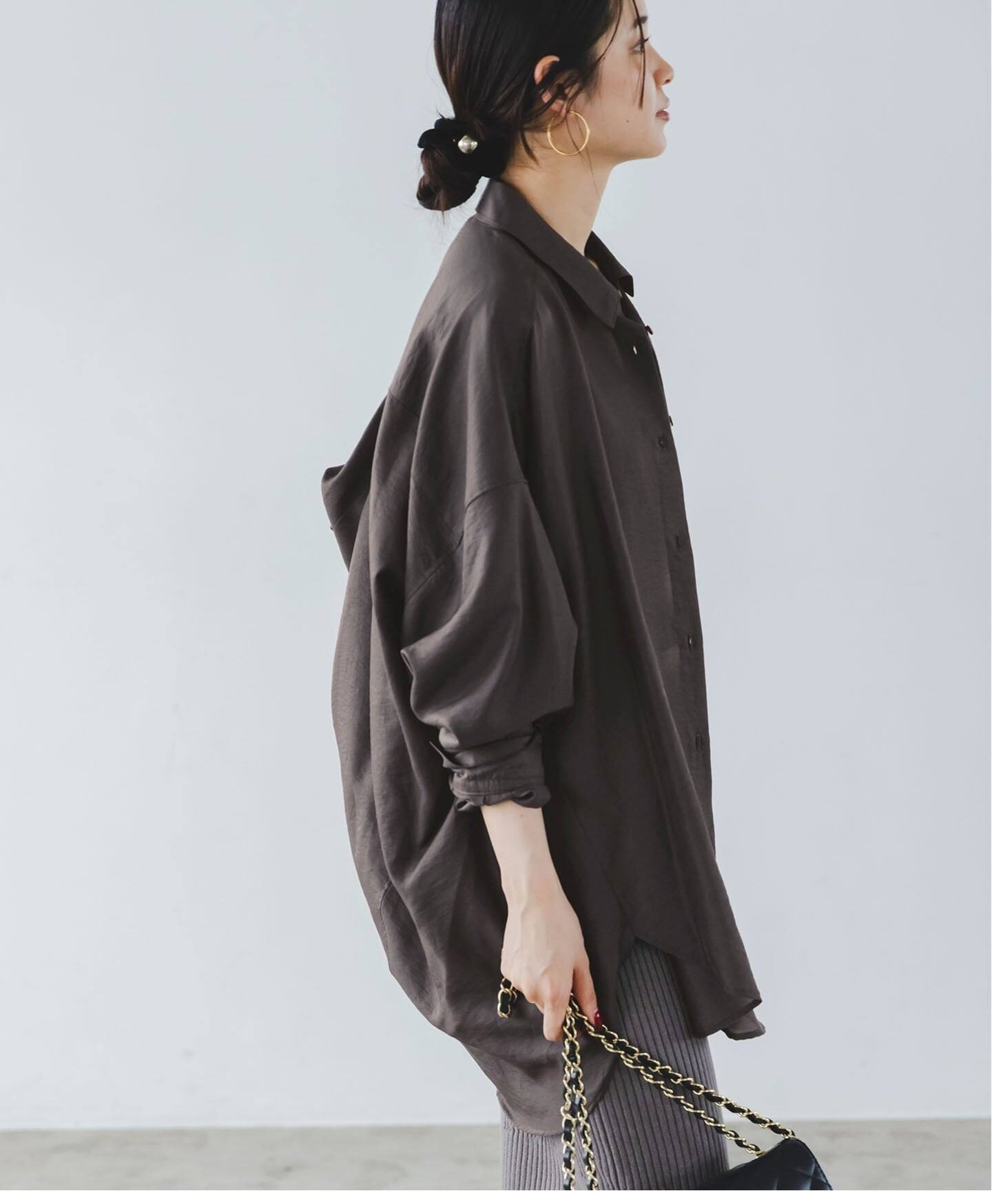 追加》イージーケアルーズドレープシャツ（シャツ／ブラウス）｜NOBLE