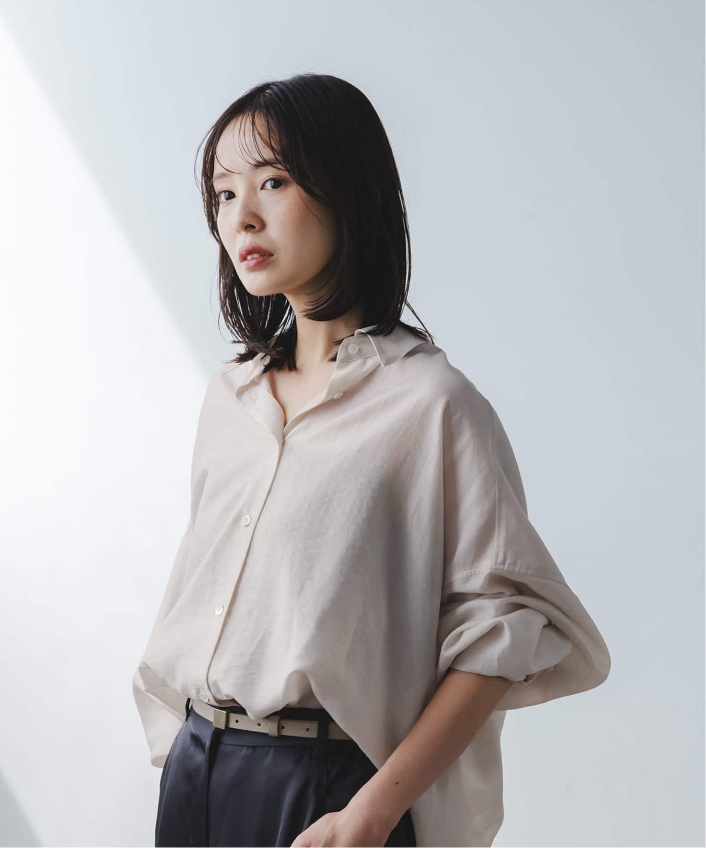 追加》イージーケアルーズドレープシャツ（シャツ／ブラウス）｜NOBLE