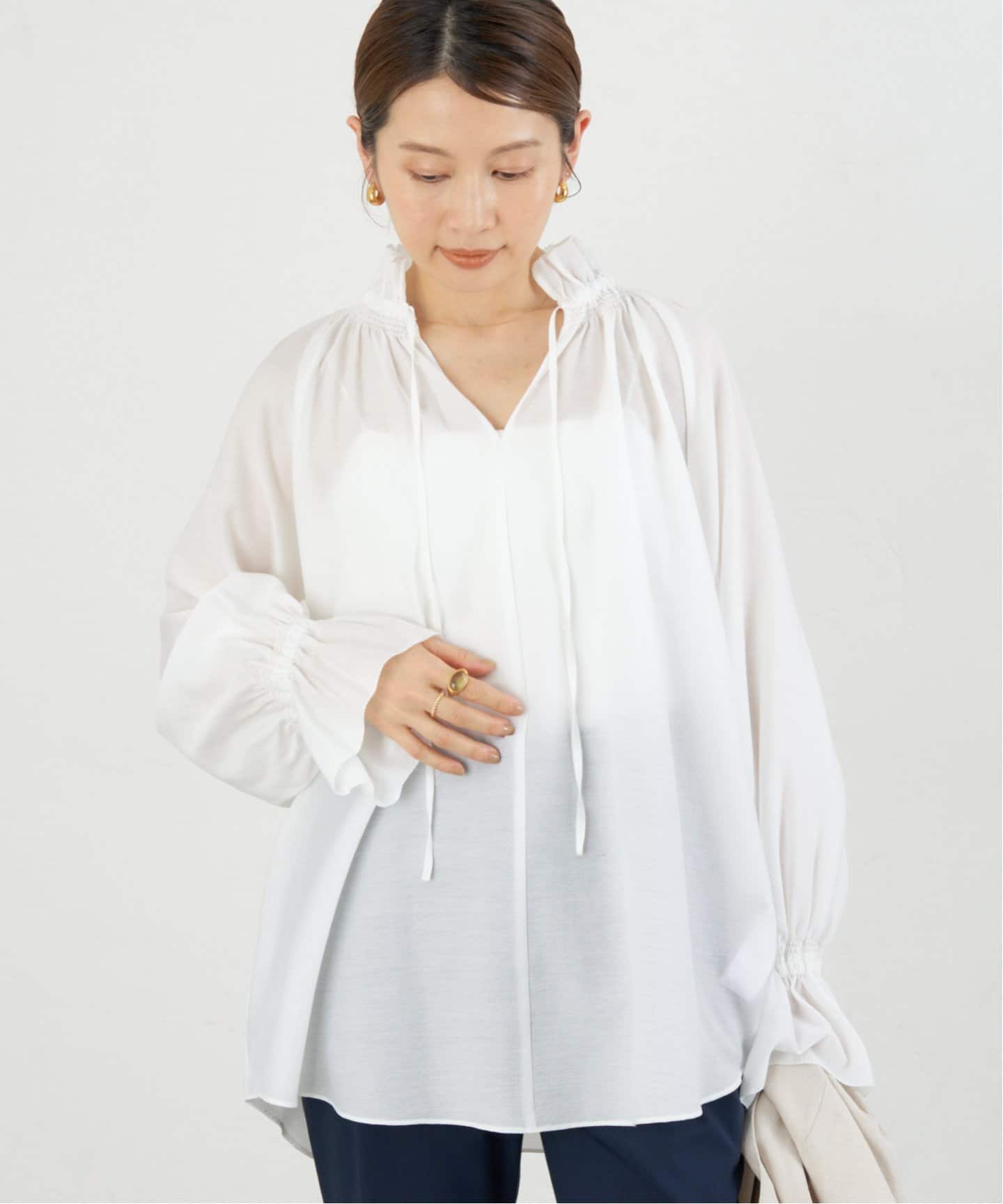 シアーフリルギャザーブラウス（シャツ／ブラウス）｜IENA（イエナ）の