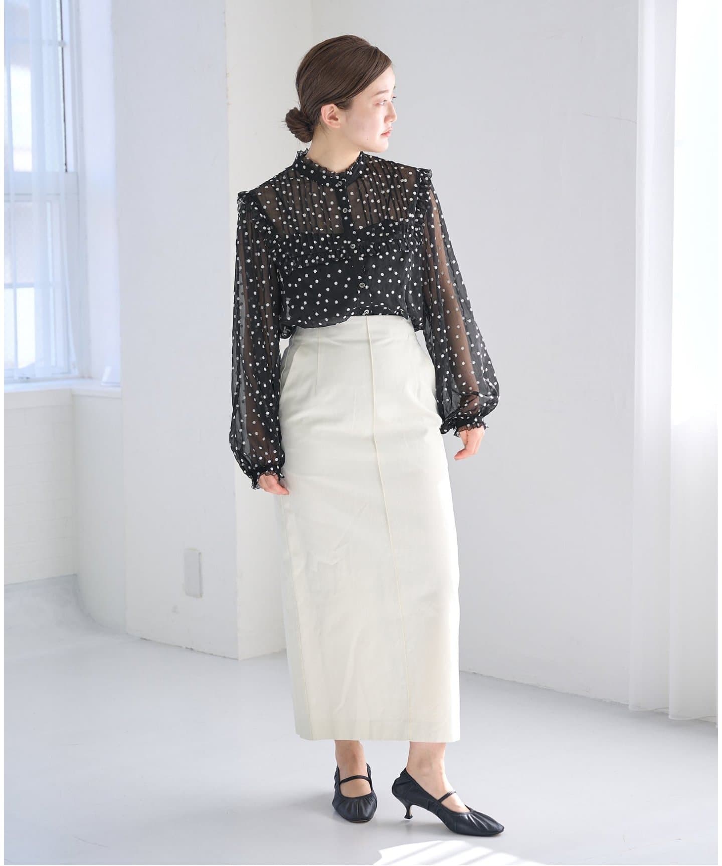 追加》楊柳フリルピンタックブラウス（シャツ／ブラウス）｜IENA