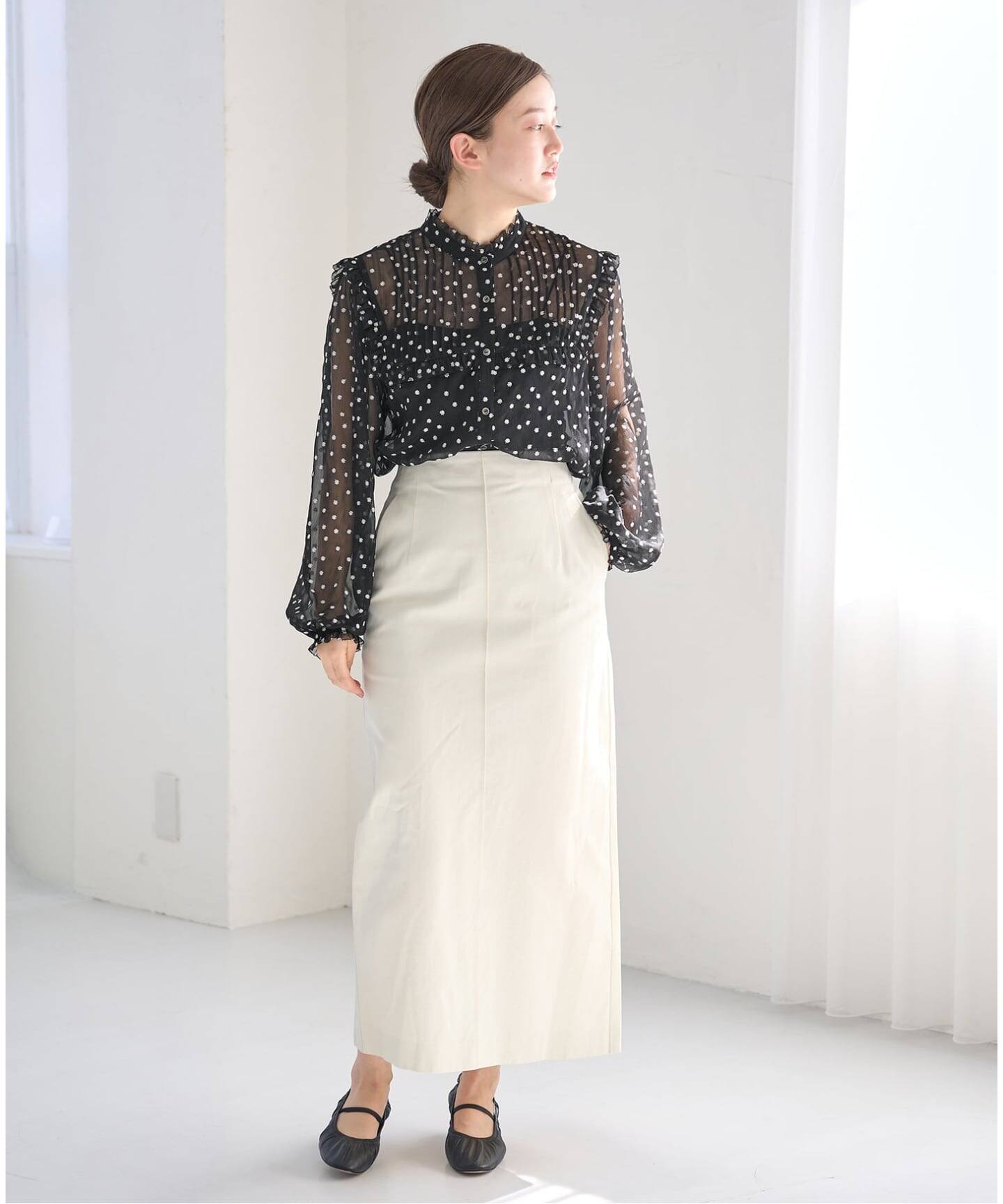 WEB限定/追加2》楊柳フリルピンタックブラウス（シャツ／ブラウス