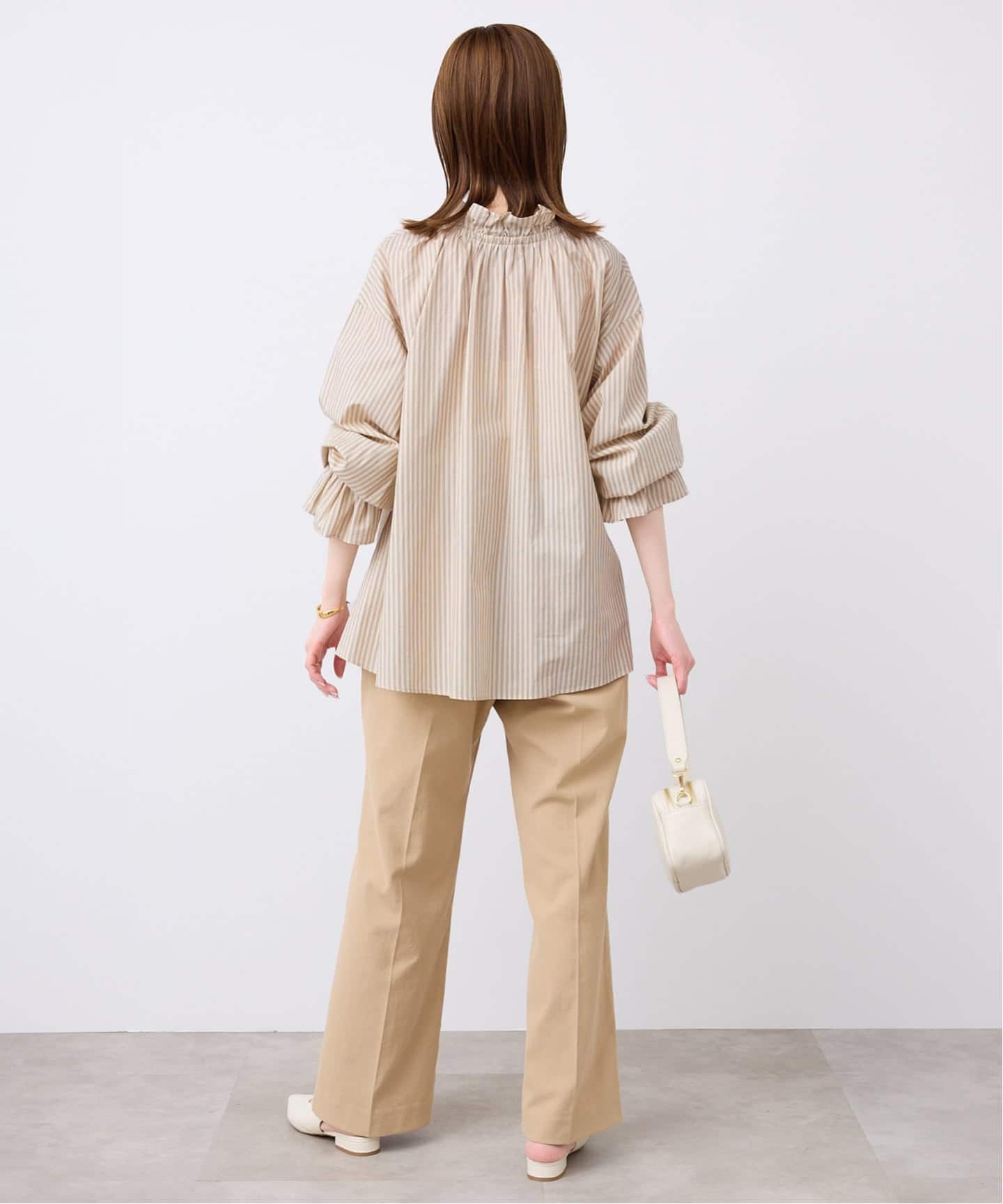 一部WEB・店舗限定カラーあり》タイプライターフリルカラーブラウス