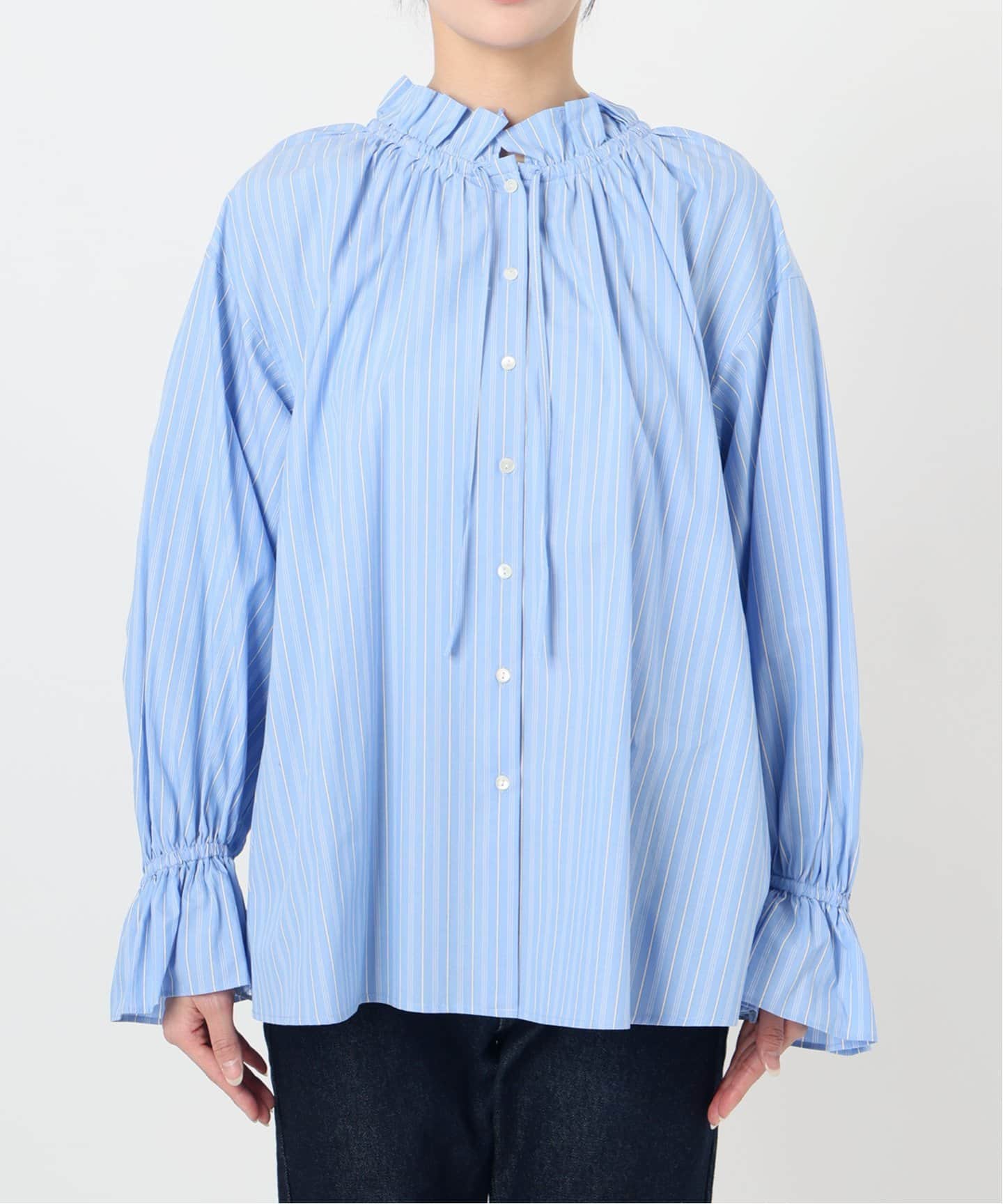 追加2》タイプライターフリルカラーブラウス（シャツ／ブラウス