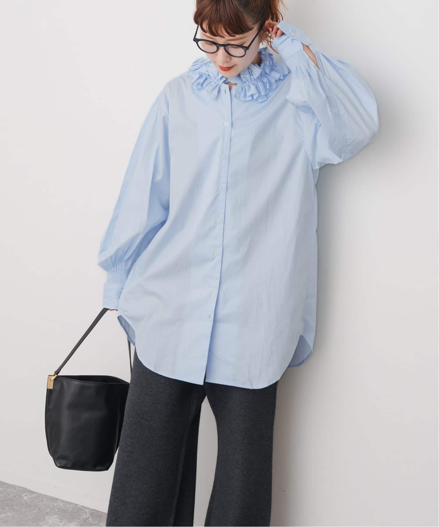 crinkle crinkle crinkle 別注frill coller shirts*（シャツ／ブラウス
