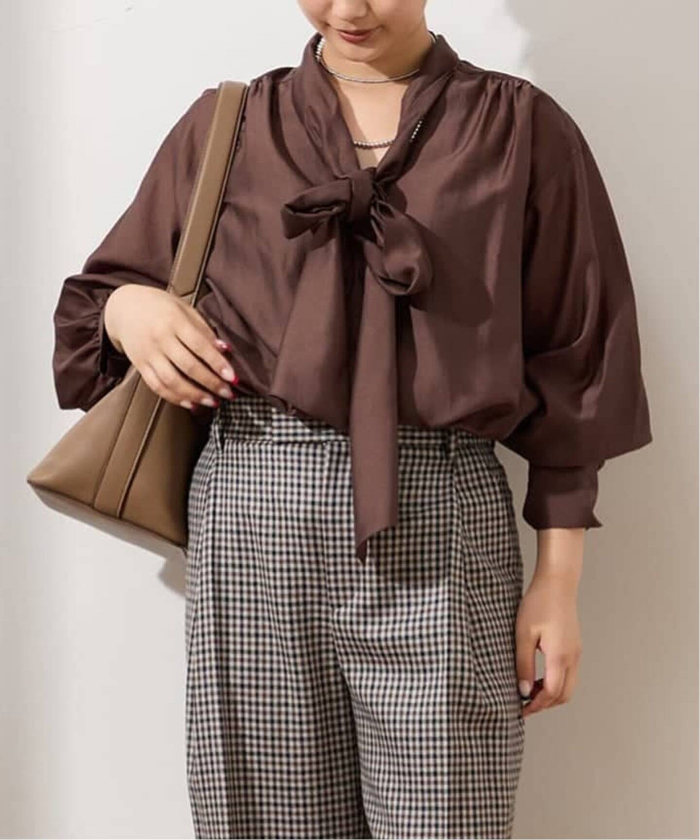 シフォン無地/ドット ボウタイブラウス（シャツ／ブラウス）｜JOURNAL