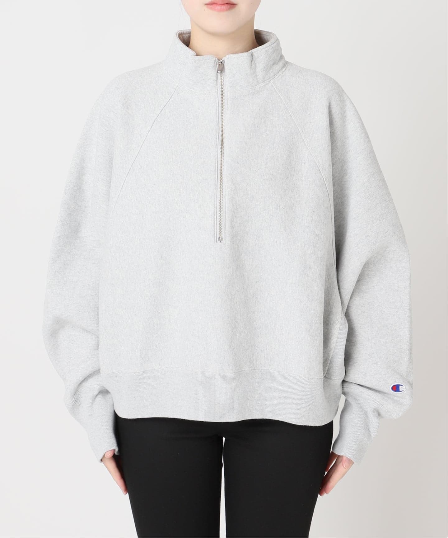 別注【CHAMPION/チャンピオン】for JS ハーフジップスウェット