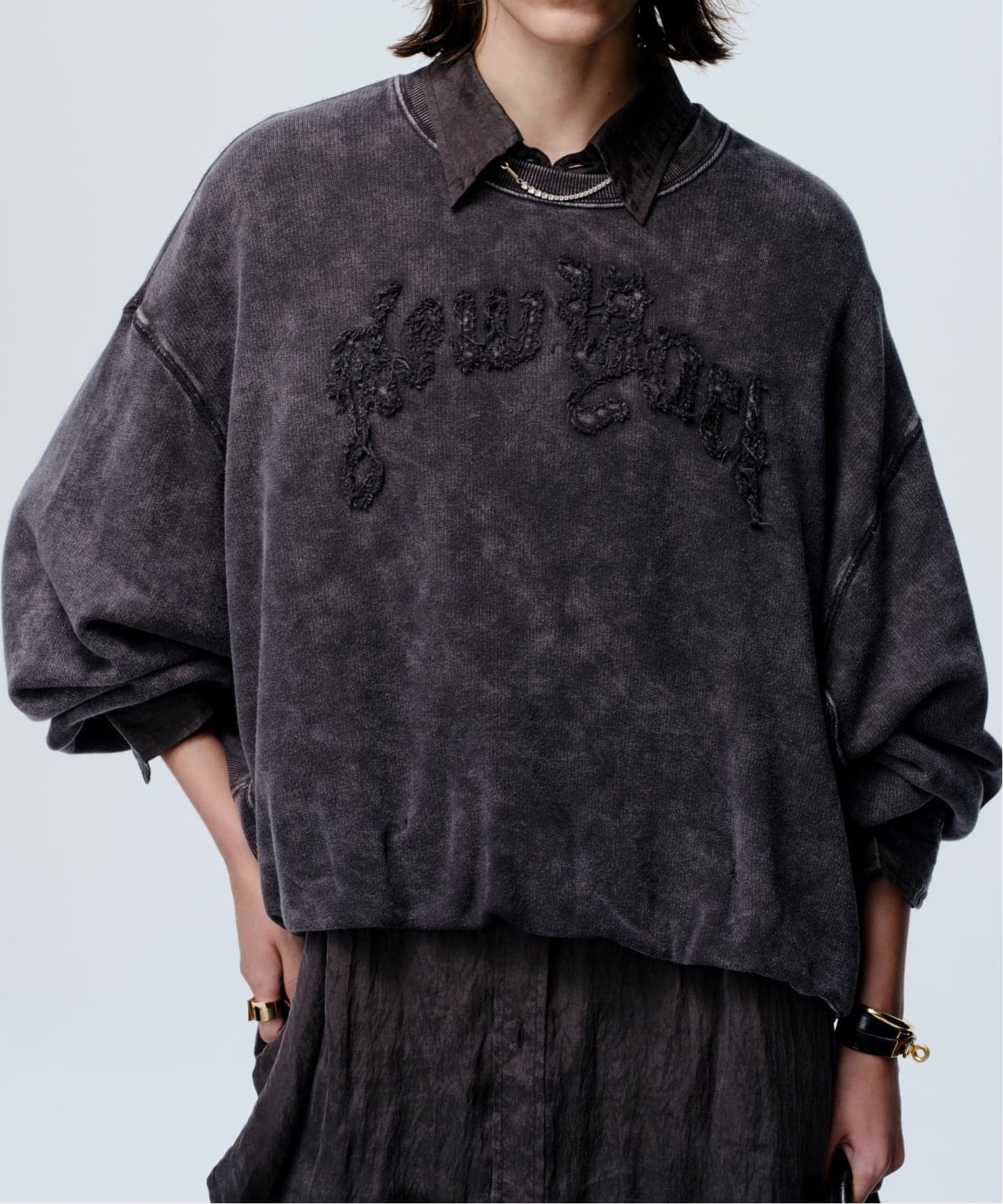 R13/アールサーティーン】 NY BALLOON CREWNECK SWEAT（スウェット