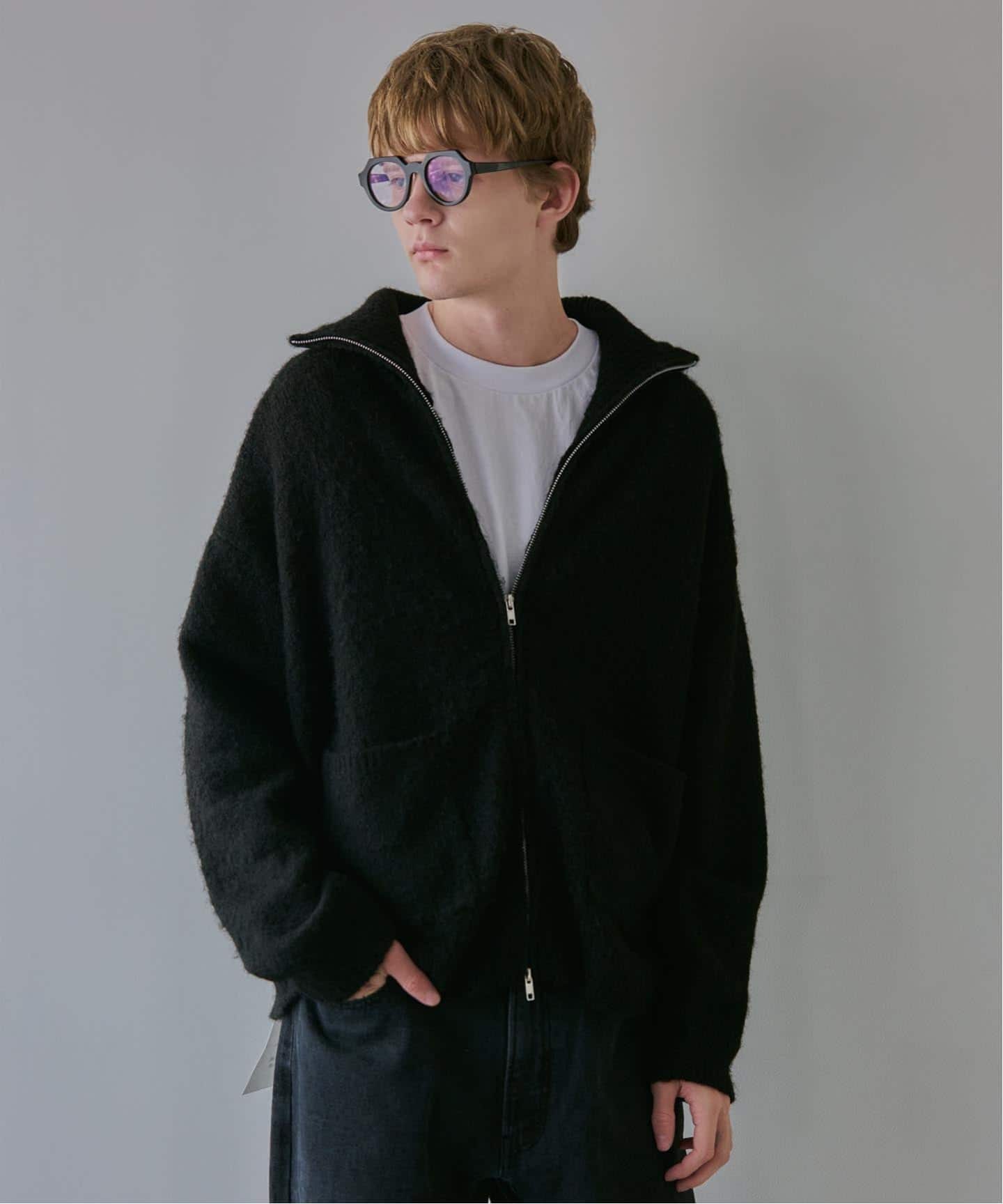 OSKR別注 ジップ シャギードライバーズニット（ニット／セーター