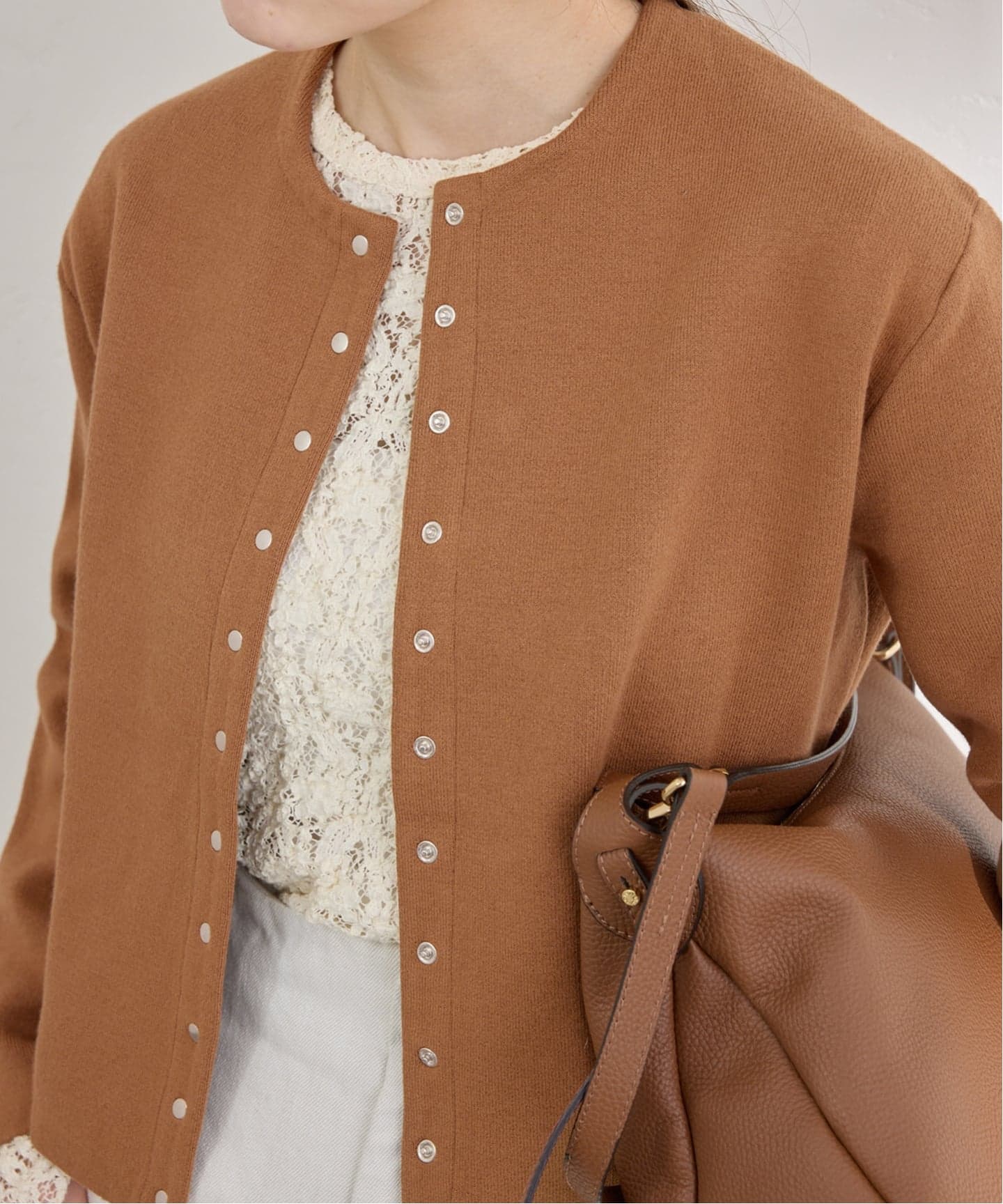 追加2》ダブルフェイススナップカーディガン（カーディガン）｜IENA