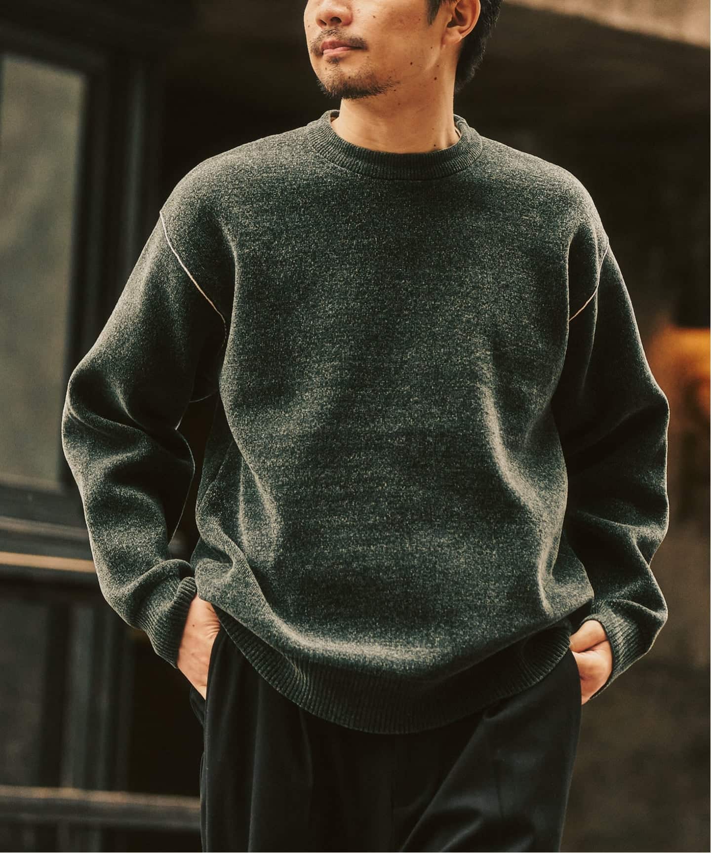 追加 モールニット カラーリブ プルオーバー（ニット／セーター）｜417