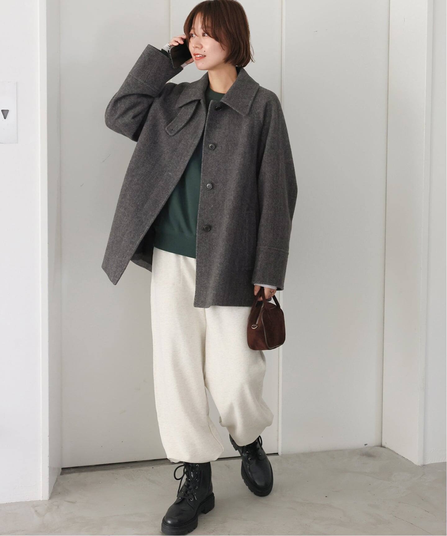 追加》尾州ウールスーパー100Aラインコート（ステンカラーコート