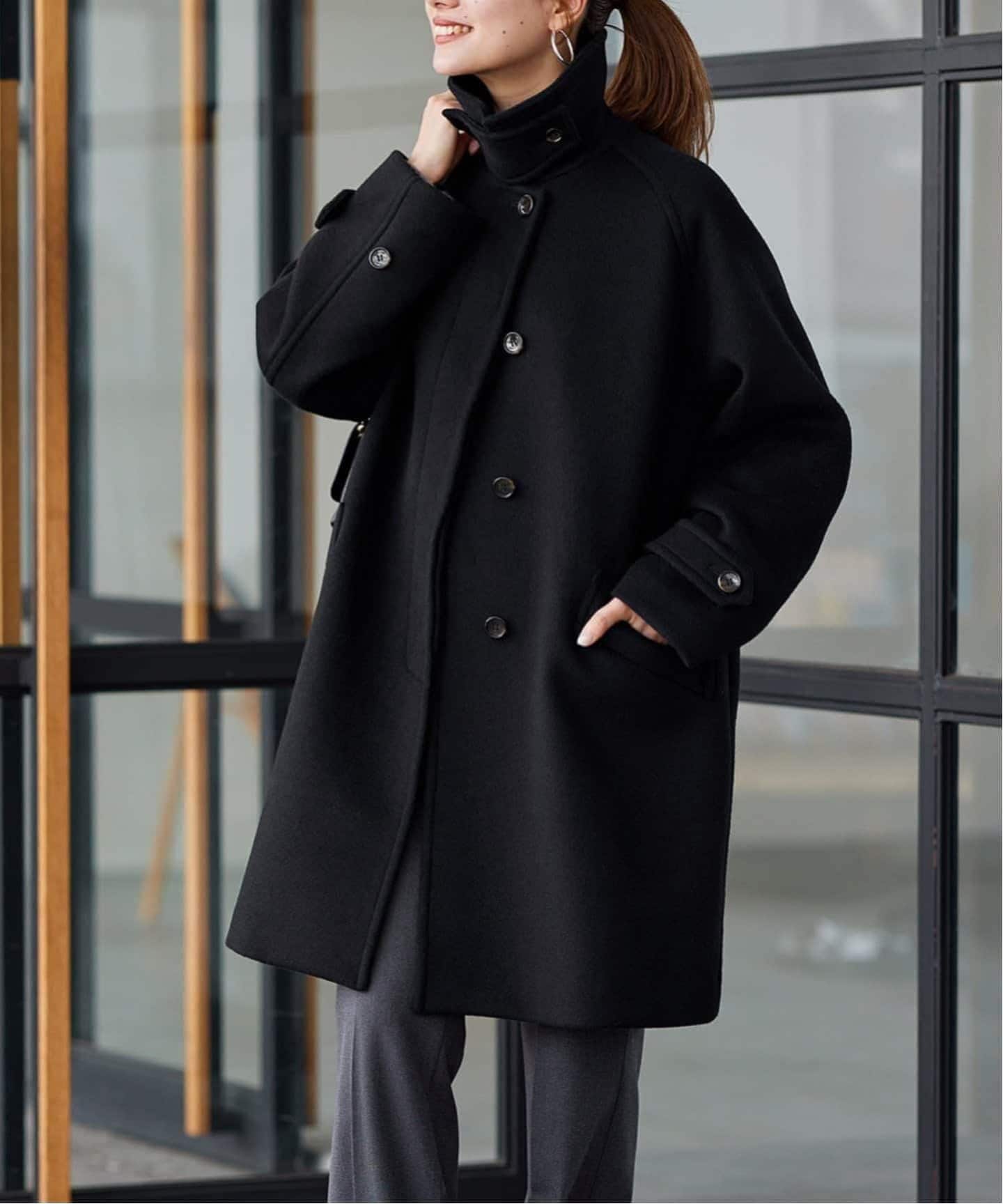 ≪WEB先行 / 追加≫ラムウールMIXシャルムバルカラーコート（ステン