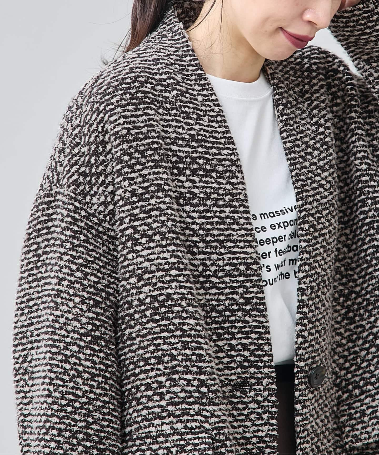 追加》SUPER140S/GIOLICA コクーンコート（ノーカラーコート