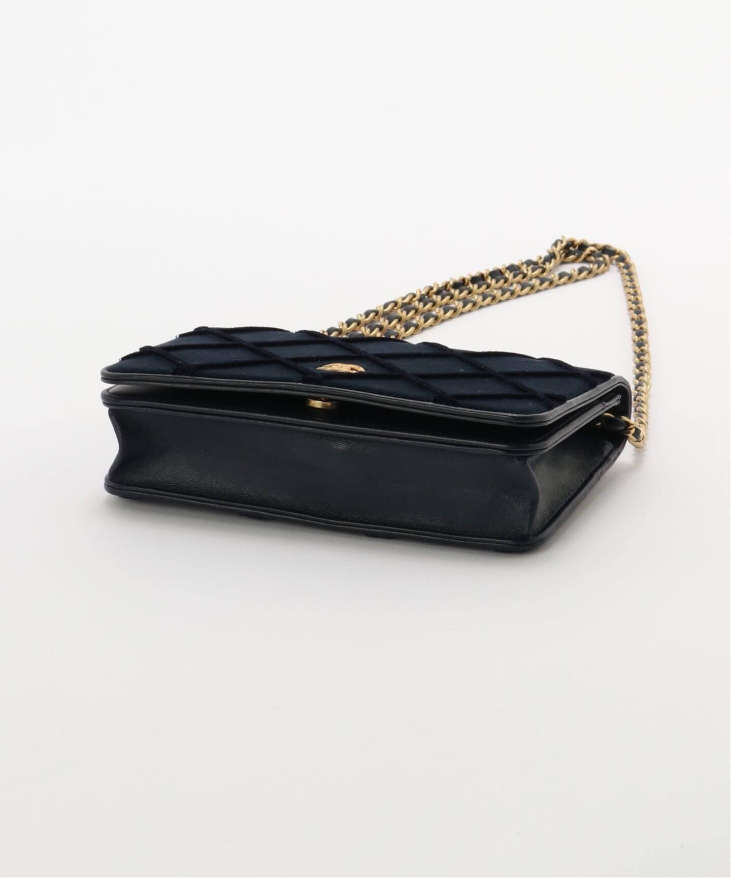 VINTAGE CHANEL/シャネル】チェーンウォレットバッグ velor