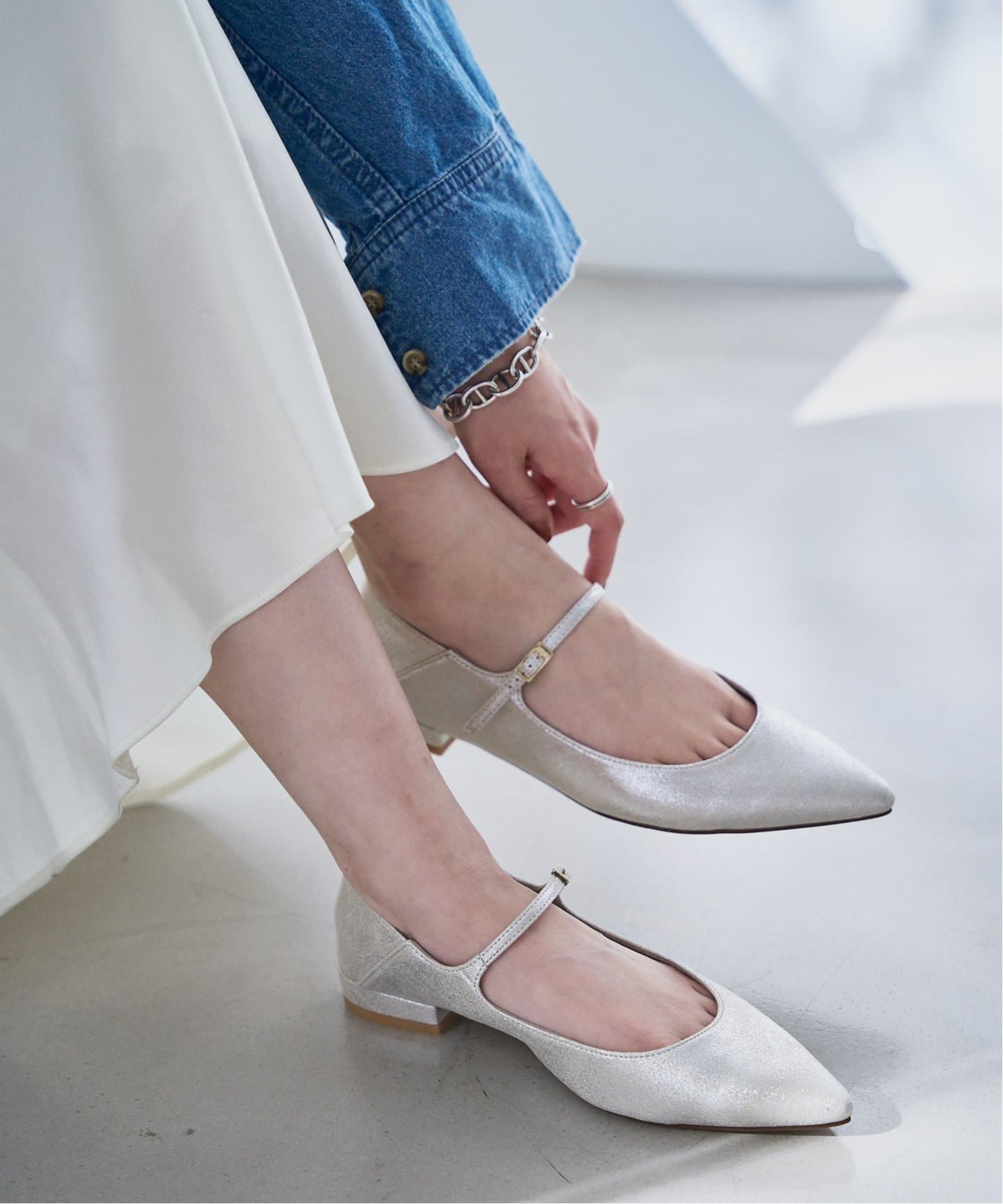 ポインテッドワンストラップフラット（フラットシューズ）｜LE TALON