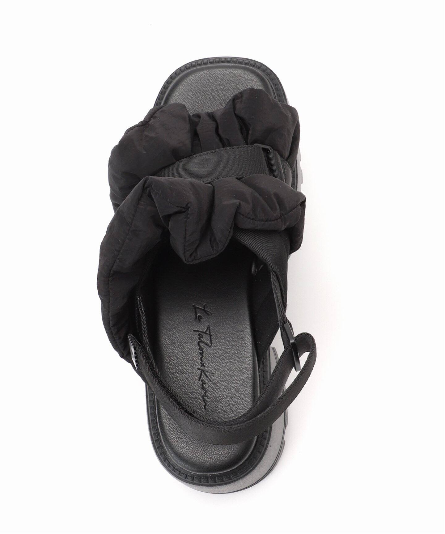 KARIN TAKUBO×LE TALONフリルクロススリングバックサンダル（サンダル