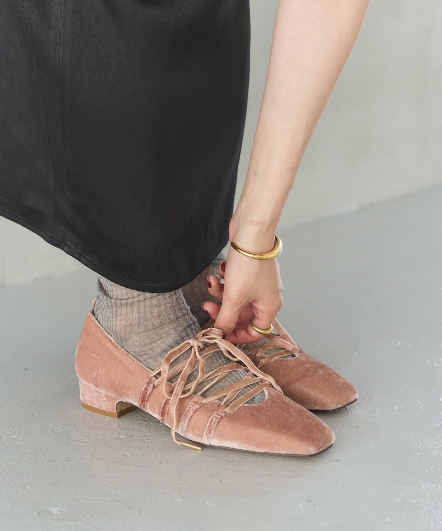 追加》3cmスクエアレースアップパンプス（パンプス）｜LE TALON（ル