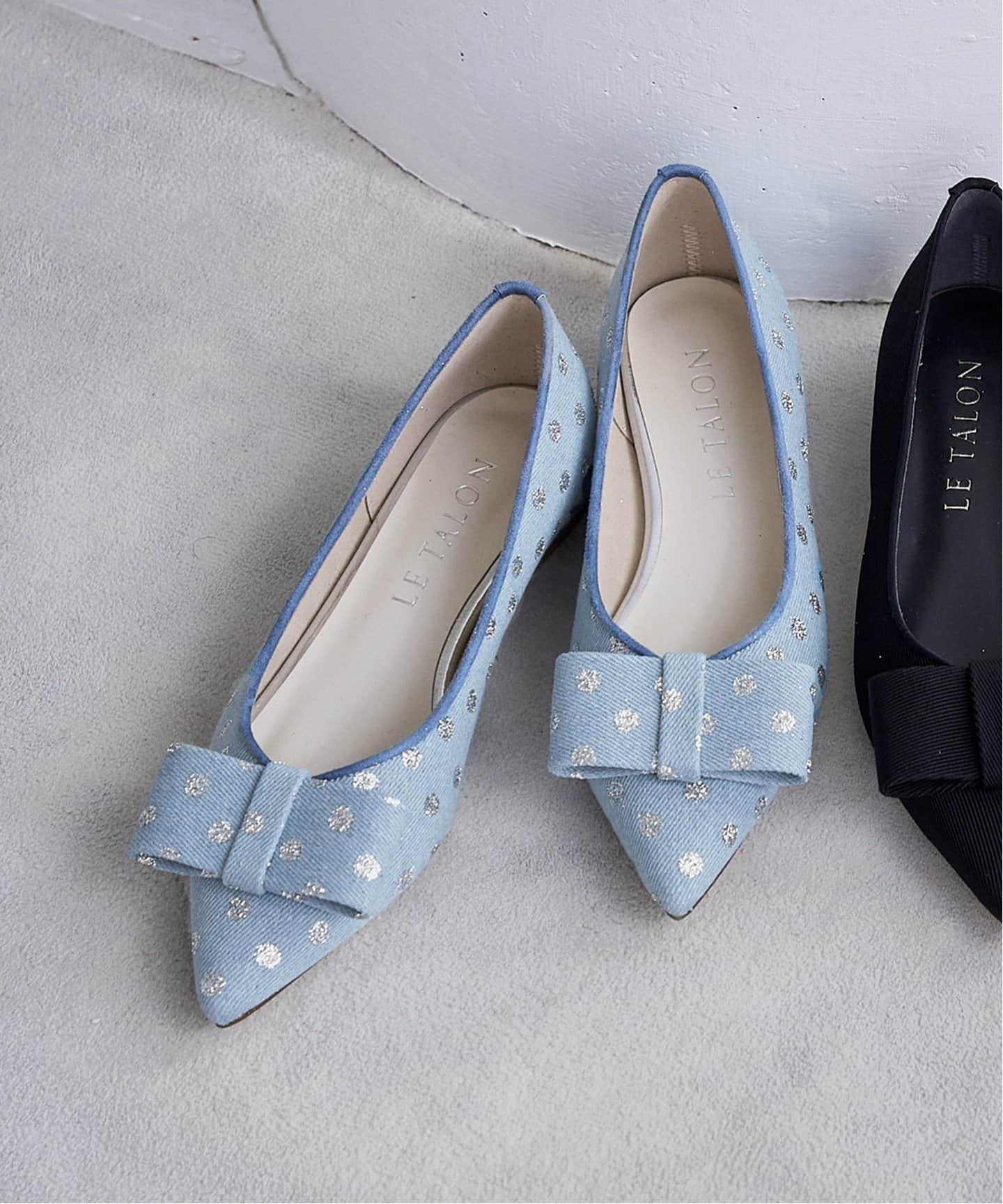 ポインテッドプレートリボンフラット（フラットシューズ）｜LE TALON