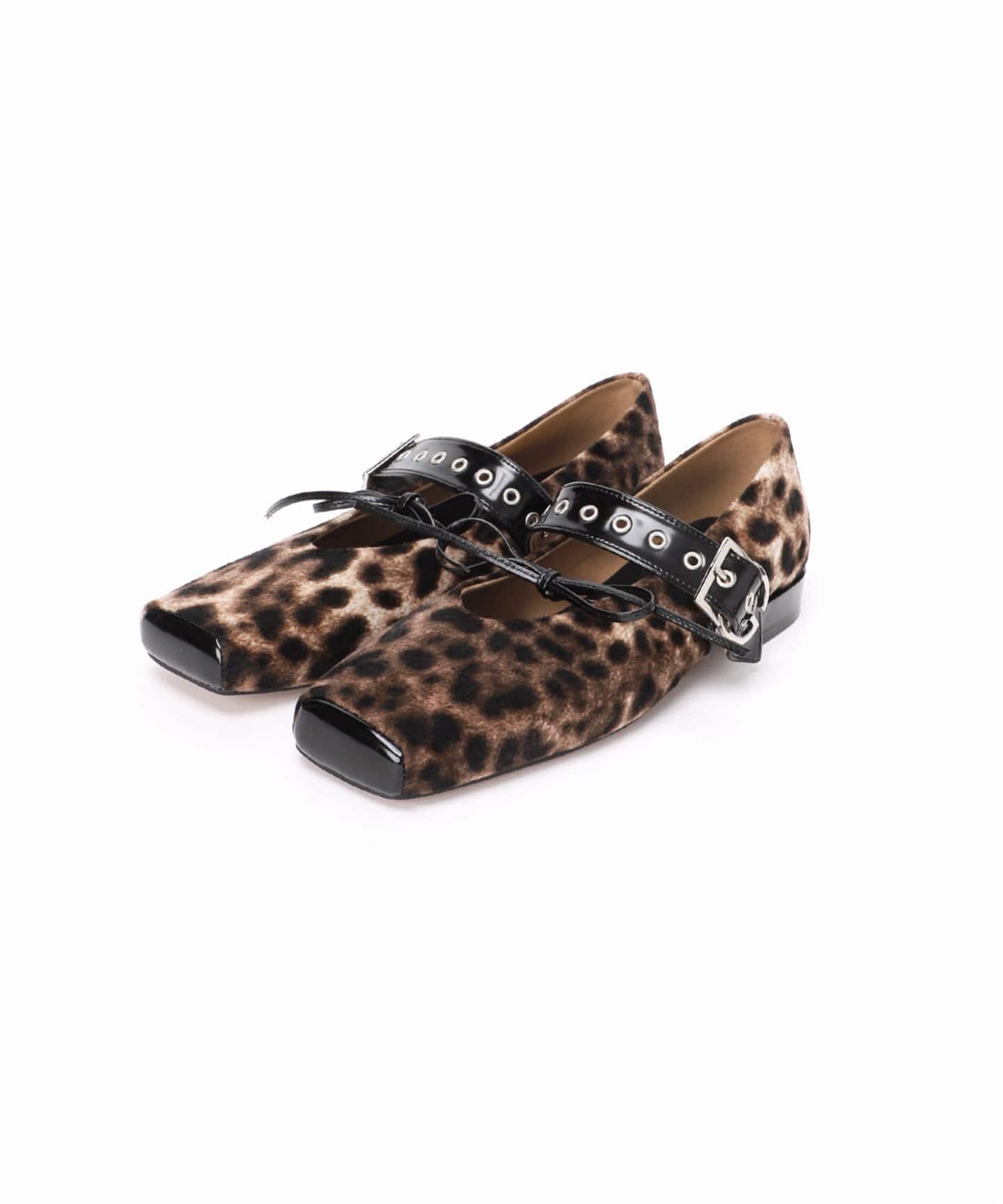 追加》GRISEボックススクエアダブルメリージェーン（フラットシューズ