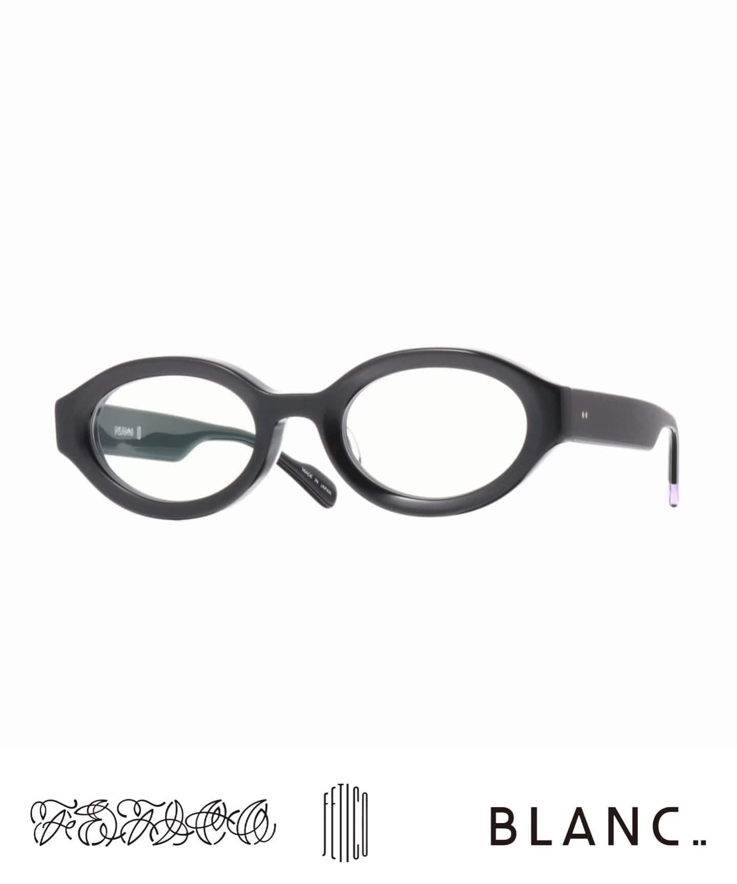 FETICO x BLANC.. OVAL TV-CUT Sunglasses RX black（サングラス