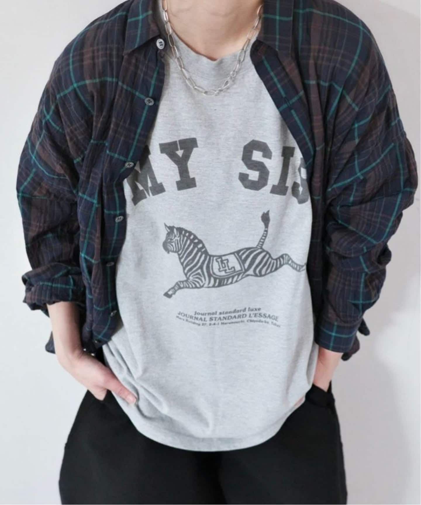 シャーリングチェック レギュラーカラーBigシャツ（シャツ／ブラウス