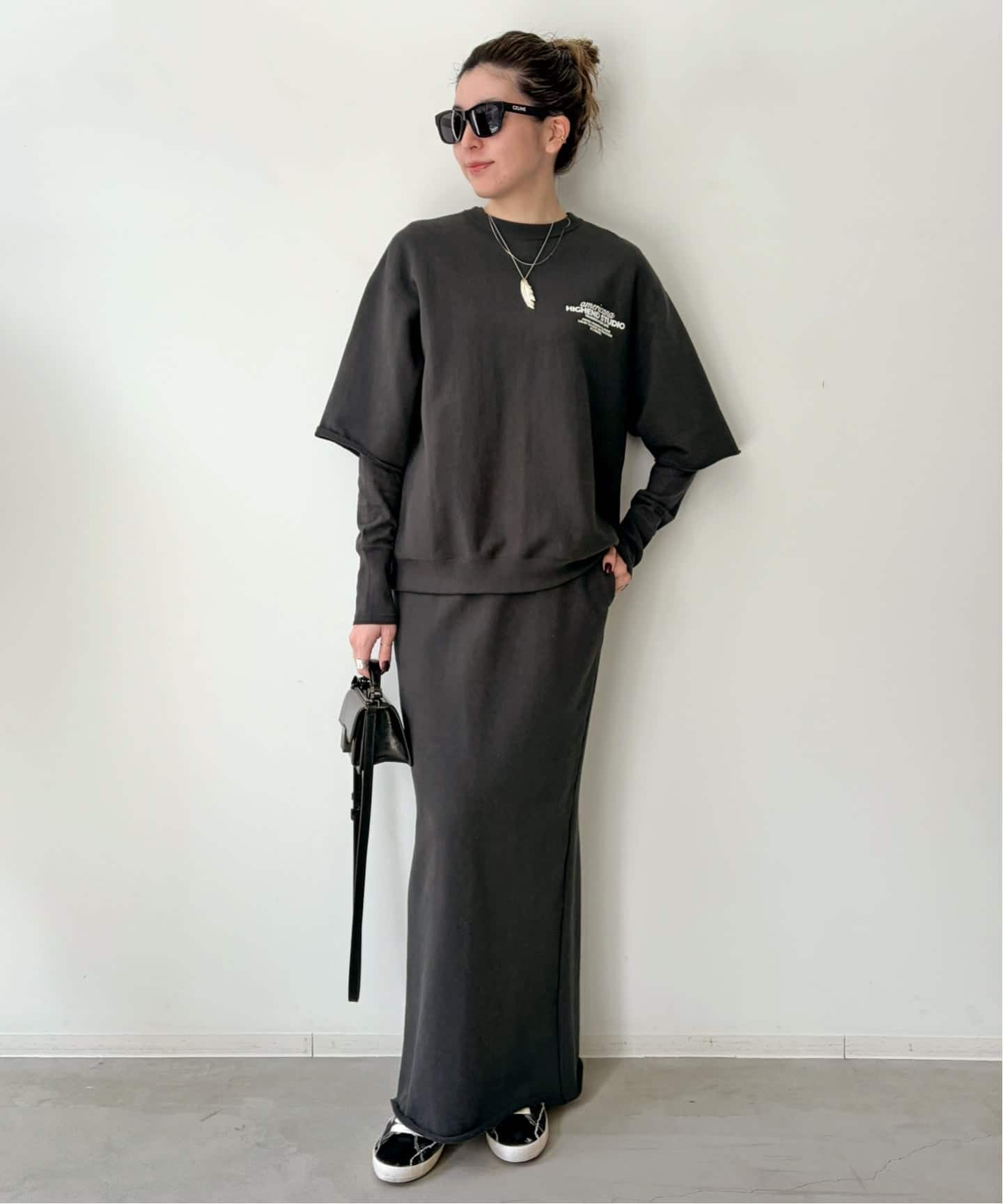 AMERICANA/アメリカーナ】 HALF SLEEVE SWEAT（スウェット）｜L