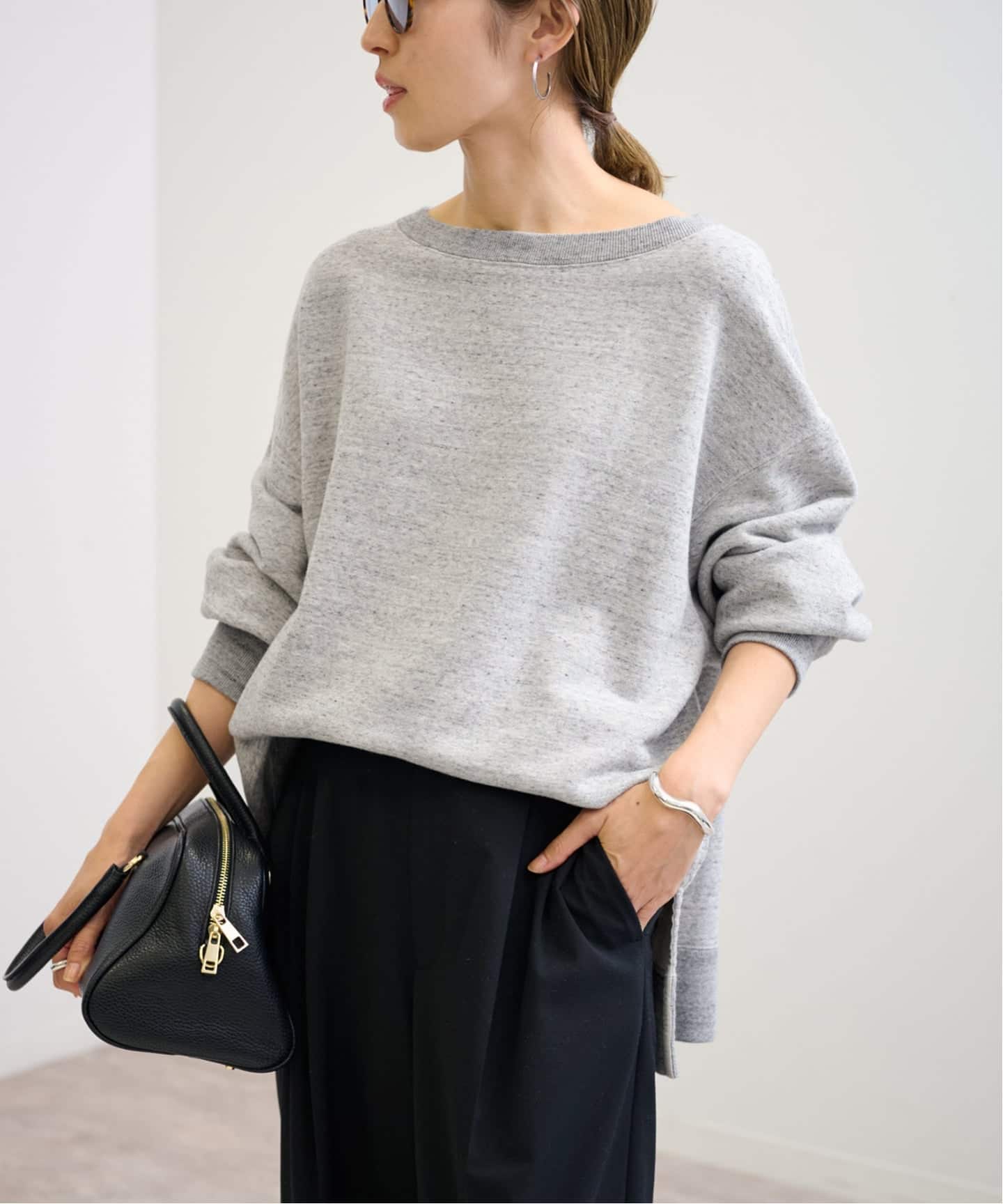 ≪一部カラーWEB限定 / 追加≫ボートネックワイドスウェット