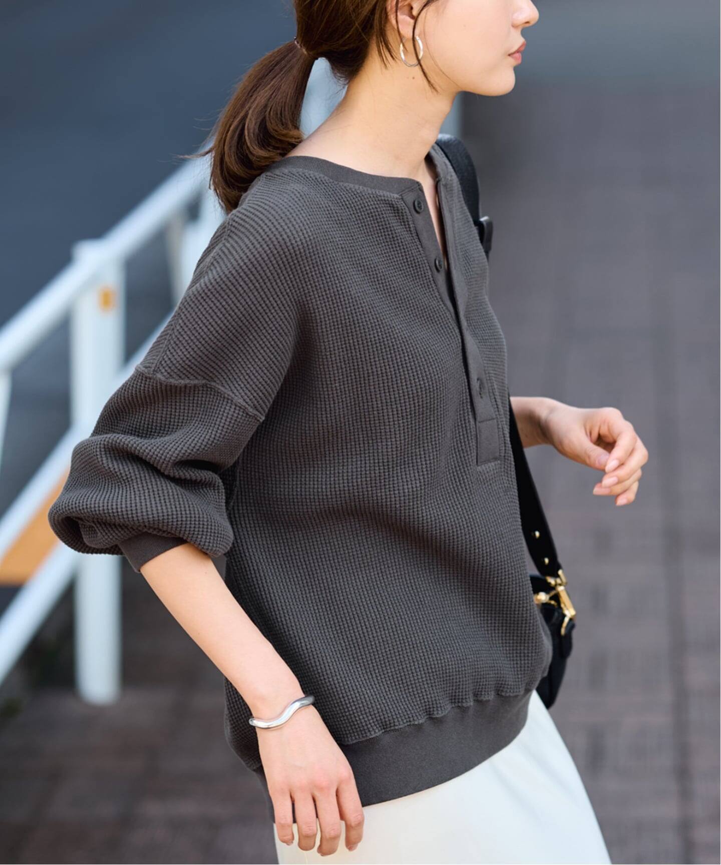 ≪WEB限定 / 追加≫ワッフルヘンリープルオーバー（Tシャツ