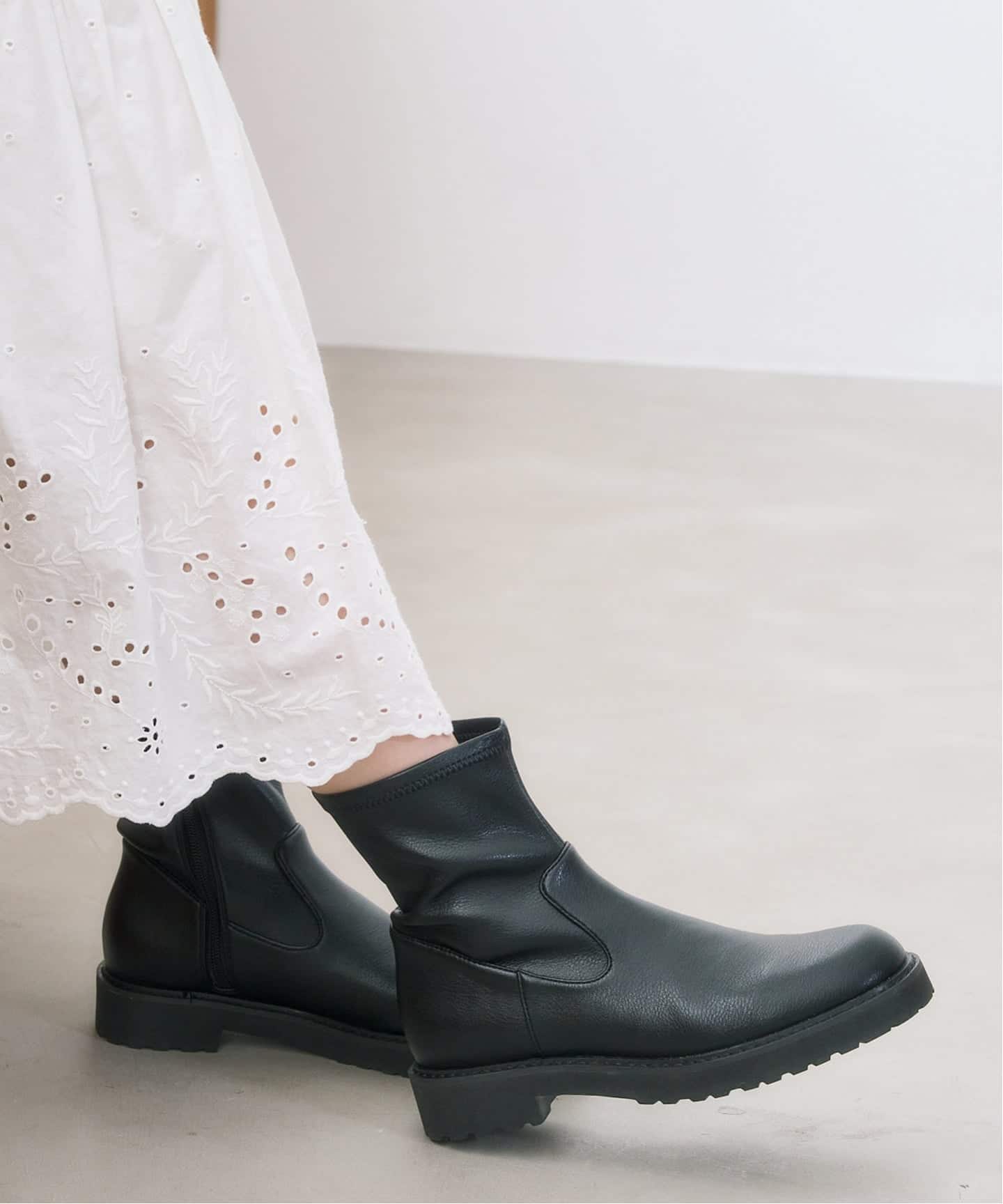 追加6》3.5cmトラックソールフィットショートブーツ（ブーティ