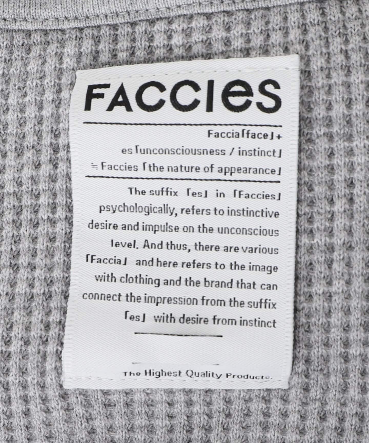 FACCIES / ファッチーズ】別注 Waffle Damage Henry Neck（Tシャツ