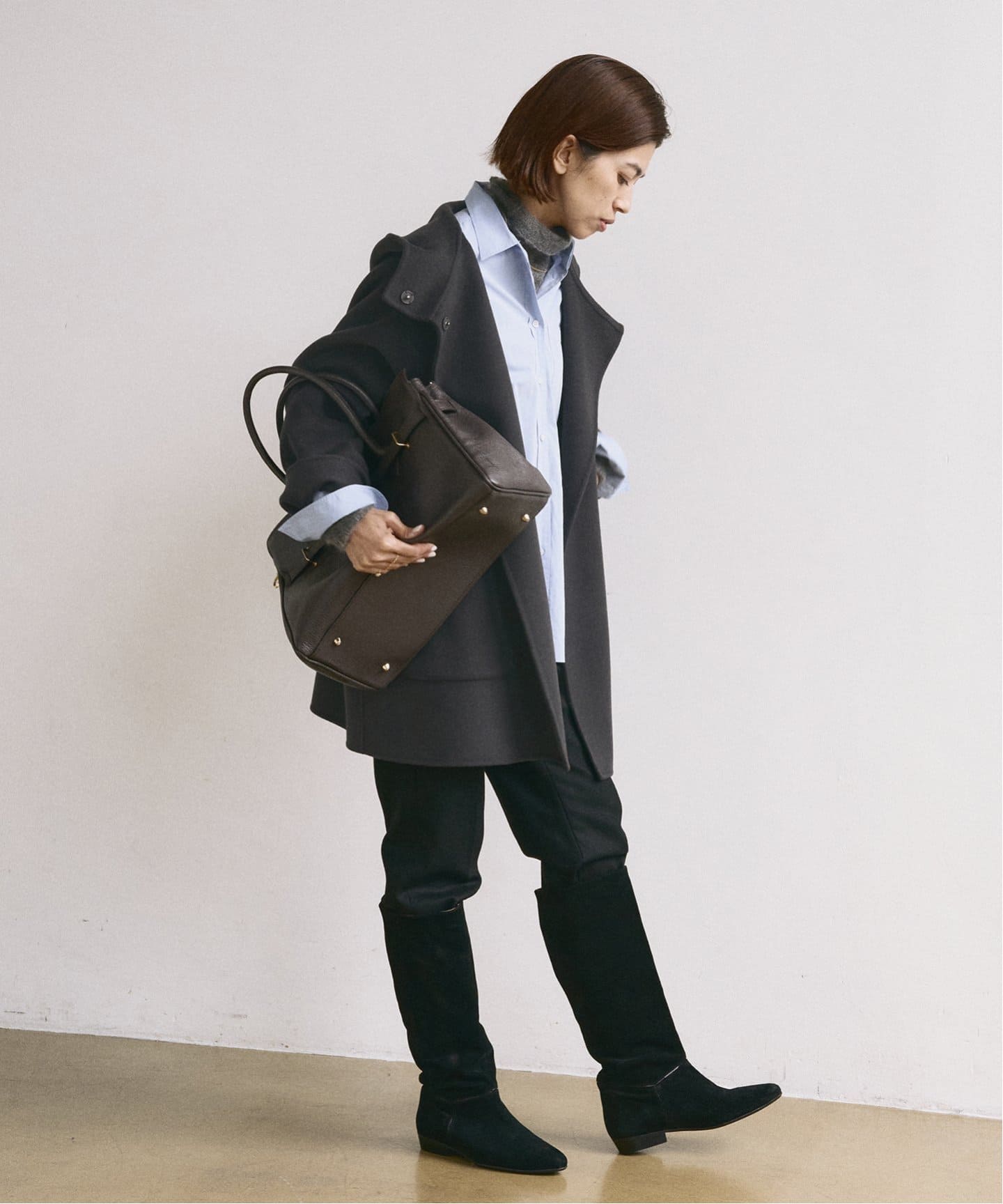 SUPER120 ダブルフェイスフードコート（その他ブルゾン／アウター