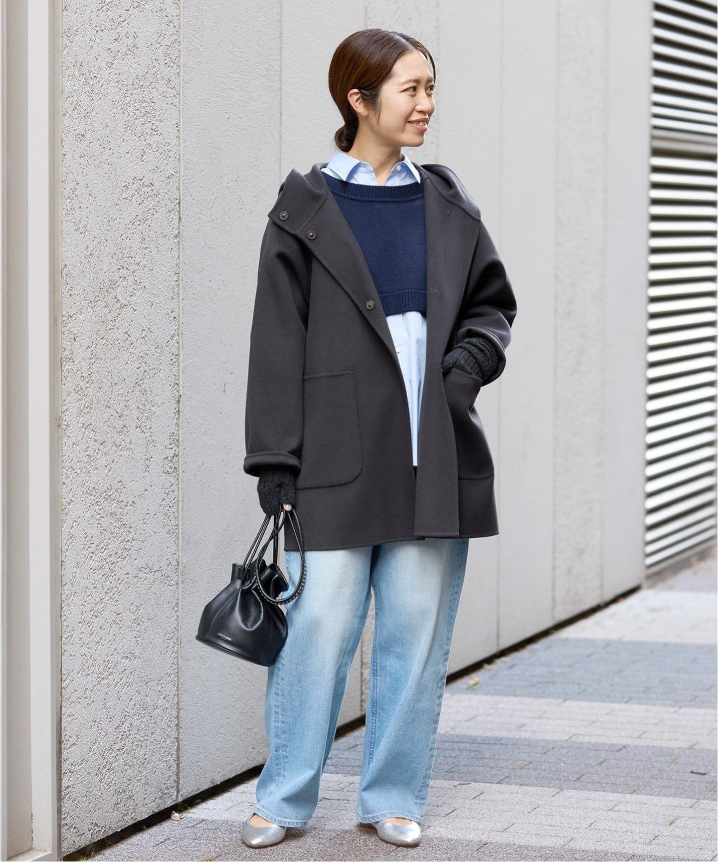 SUPER120 ダブルフェイスフードコート（その他ブルゾン／アウター